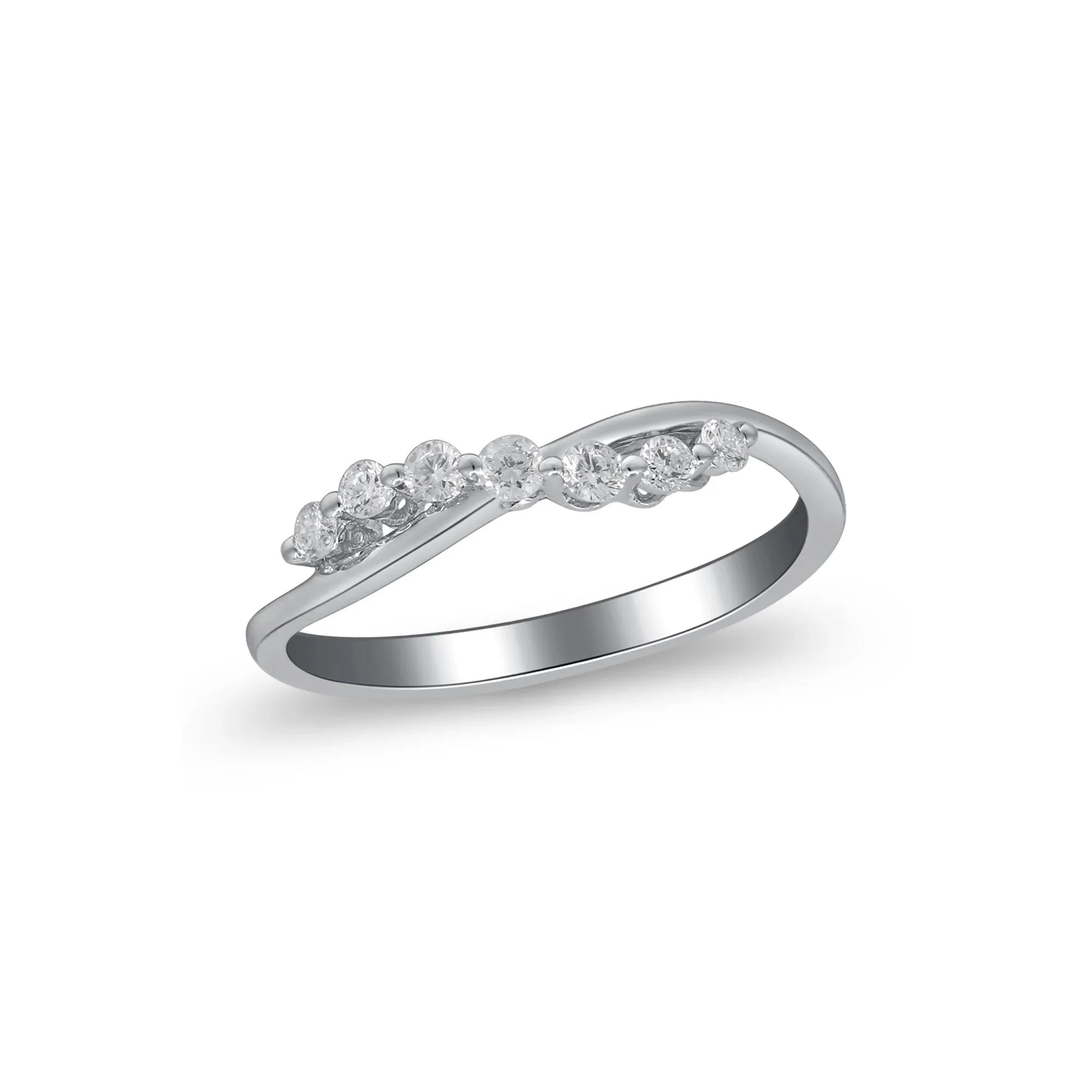 1/5 CT. Tw. Diamond Ring 10K White Gold Round Brilliant Cut Size 9 2mm - Image 5