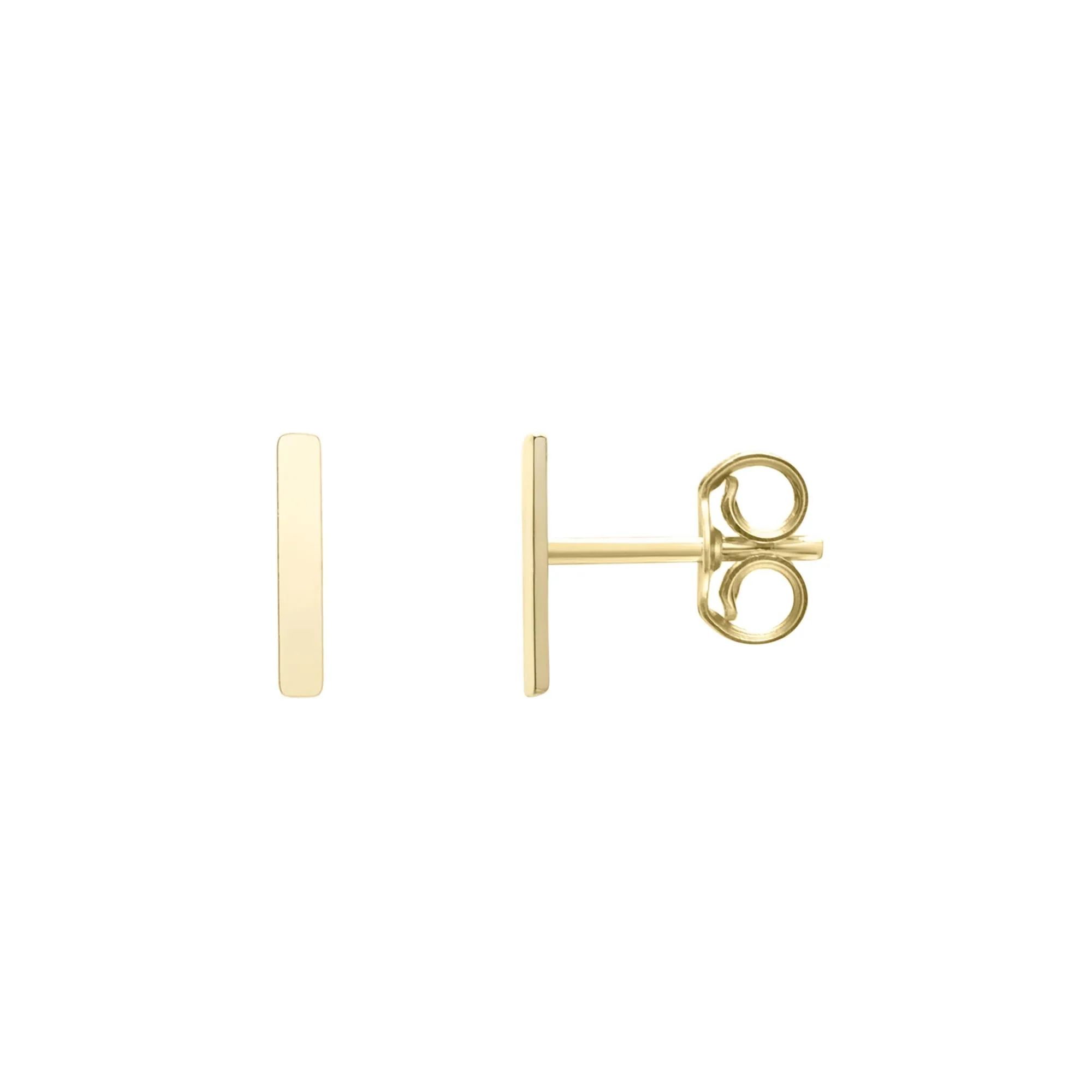 Initial Stud Earrings Letter "i" 14K Yellow Gold Size 1.30mm