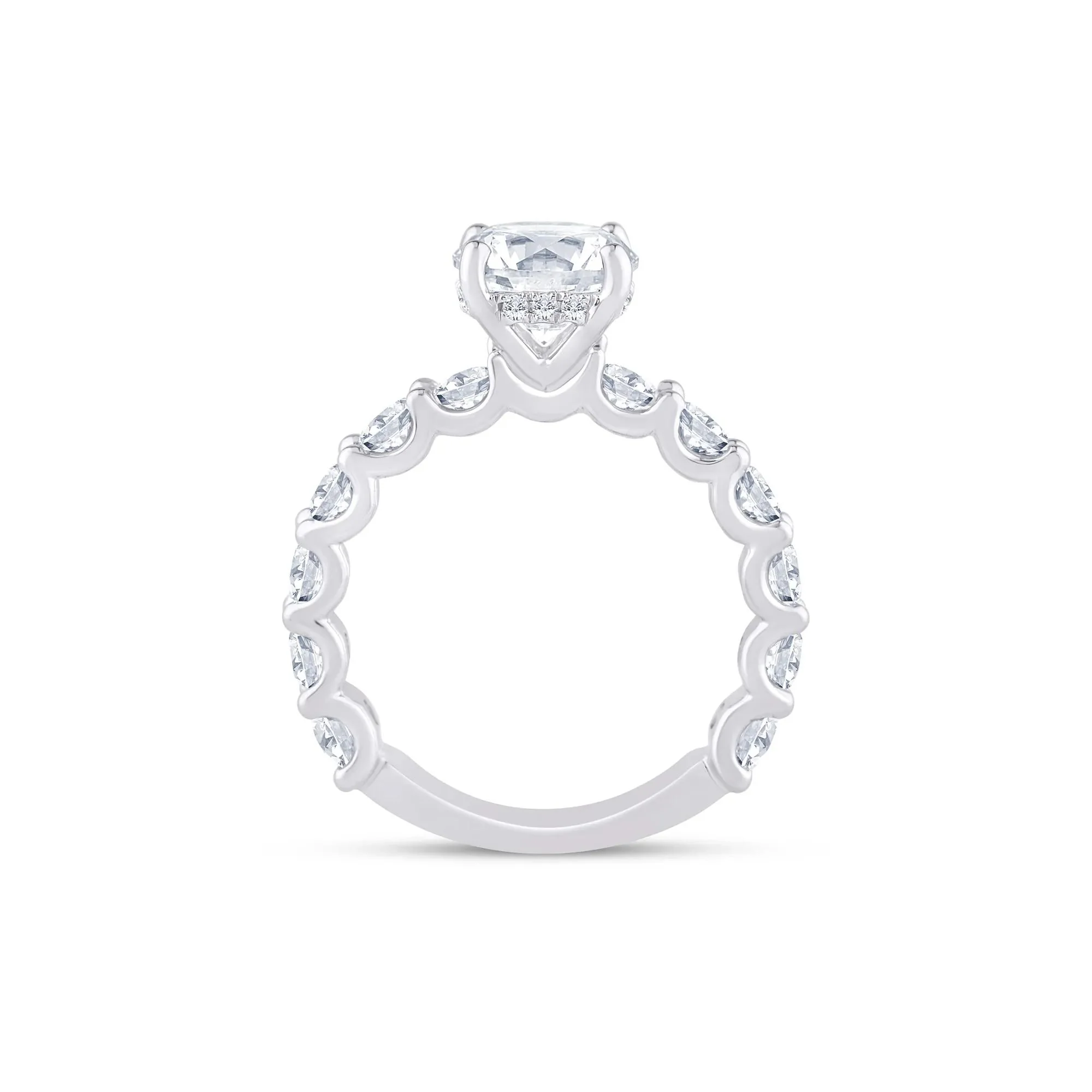 4 CT. Tw. Lab Grown Diamond Round Engagement Ring 14K White Gold Size 6 2mm - Image 2