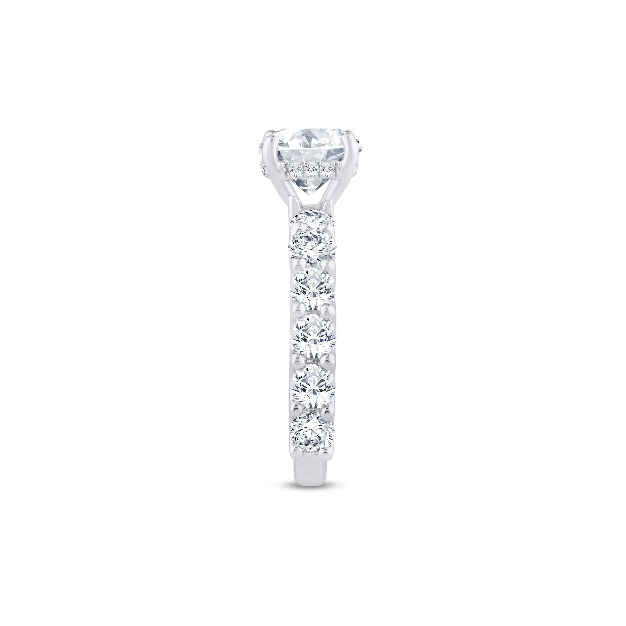4 CT. Tw. Lab Grown Diamond Round Engagement Ring 14K White Gold Size 7.5 2mm - Image 3
