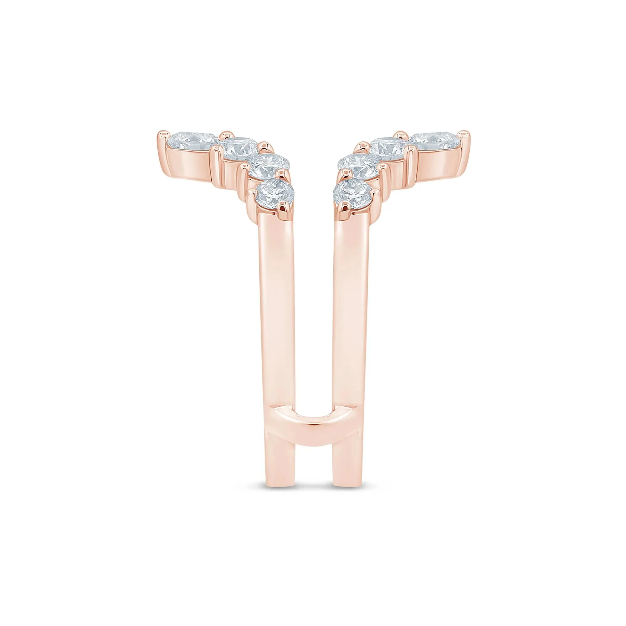 1/2 CT. Tw. Lab Grown Diamond Contour Ring Enhancer 14K Rose Gold Size 7 5mm - Image 3