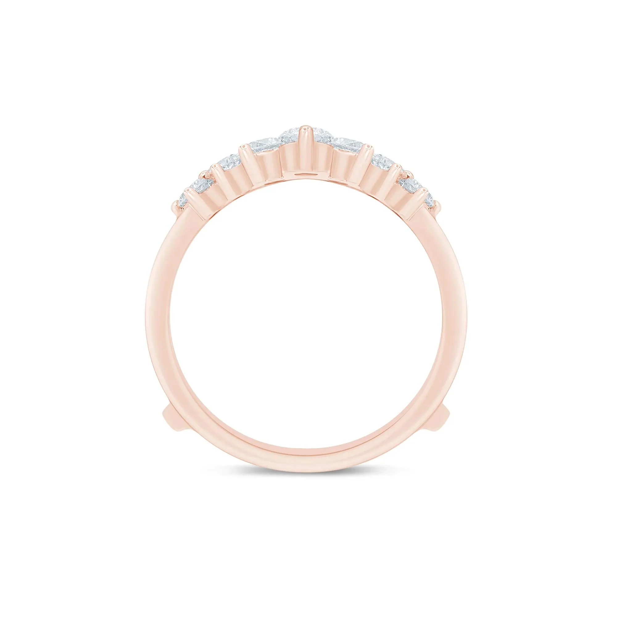 1/2 CT. Tw. Lab Grown Diamond Contour Ring Enhancer 14K Rose Gold Size 8 5mm - Image 2
