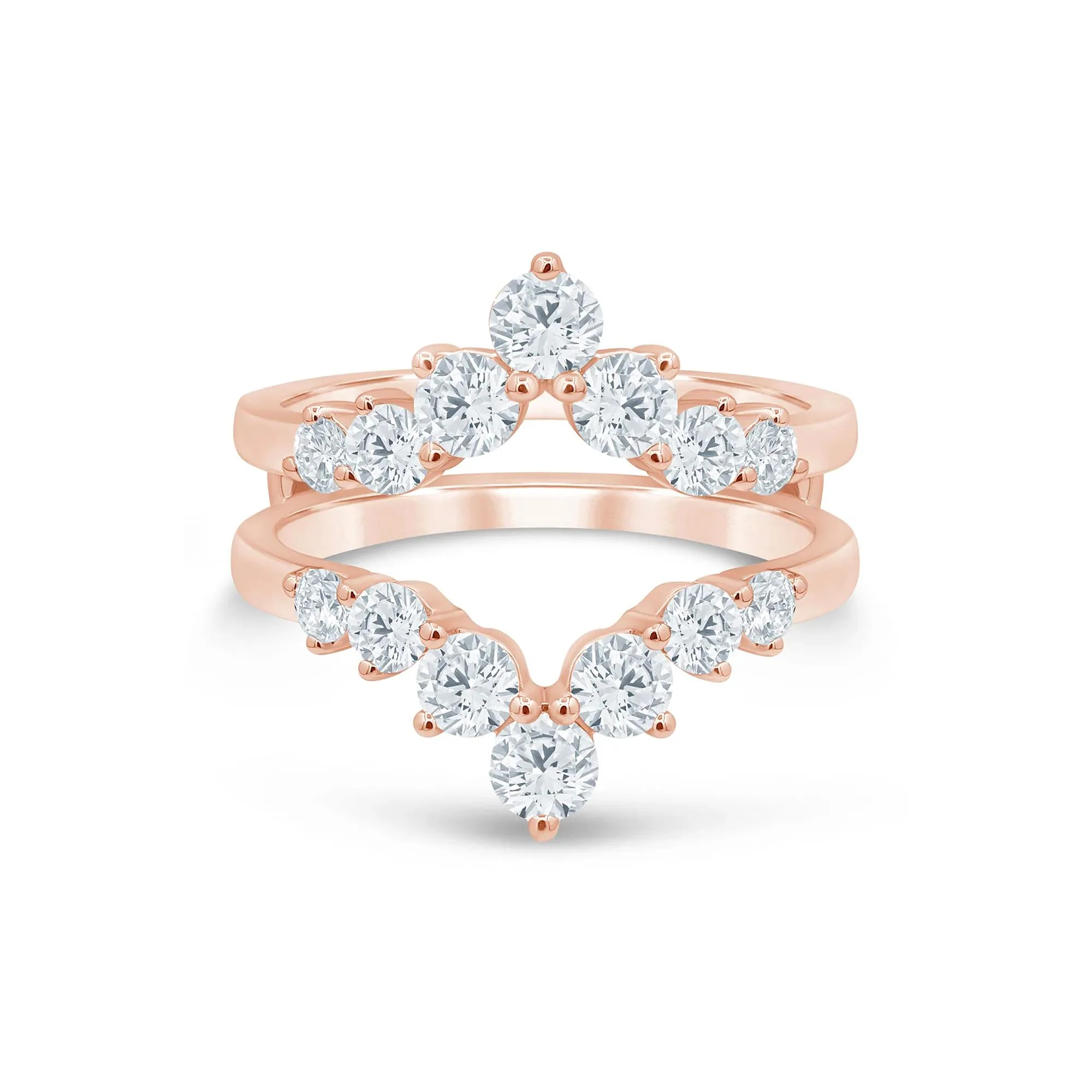 1/2 CT. Tw. Lab Grown Diamond Contour Ring Enhancer 14K Rose Gold Size 9 5mm