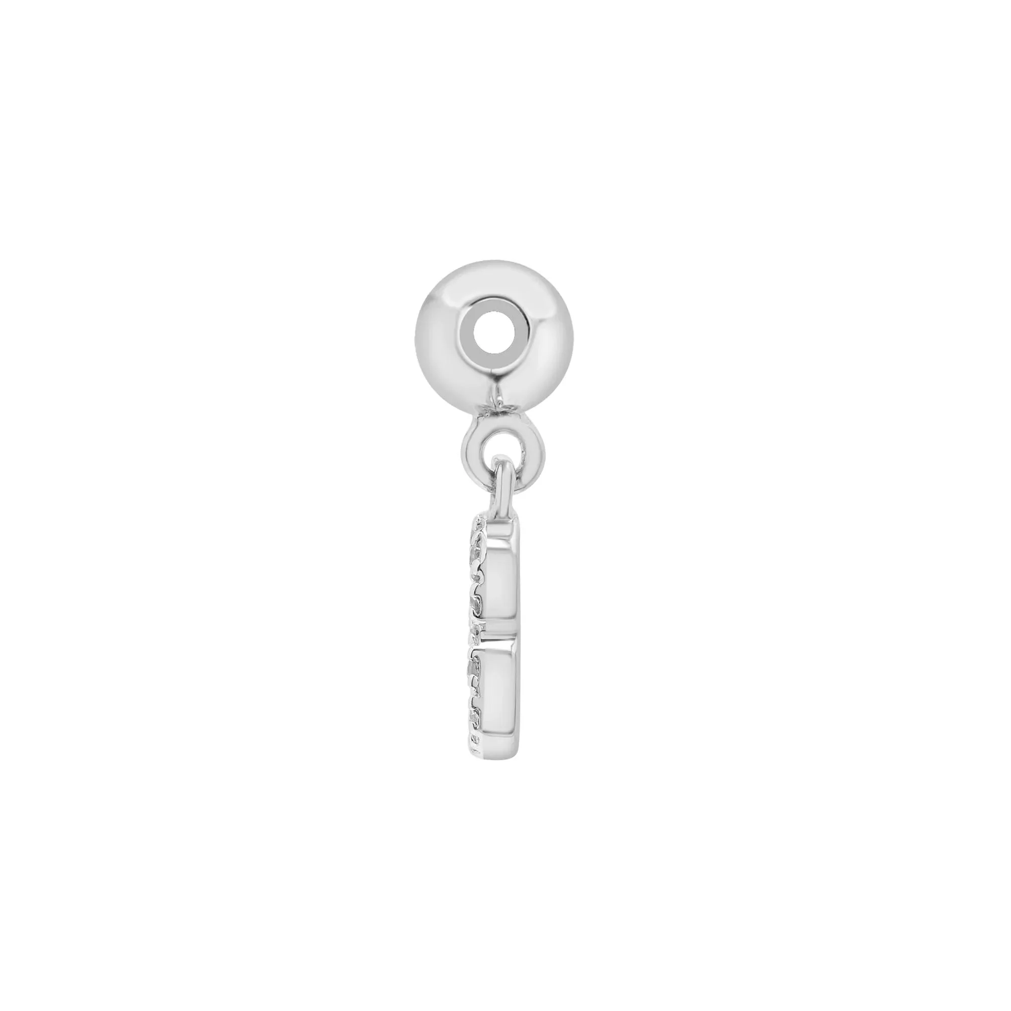 Diamond Accent Number 3 Bead Charm .925 Sterling Silver White Size 12.50mm - Image 6