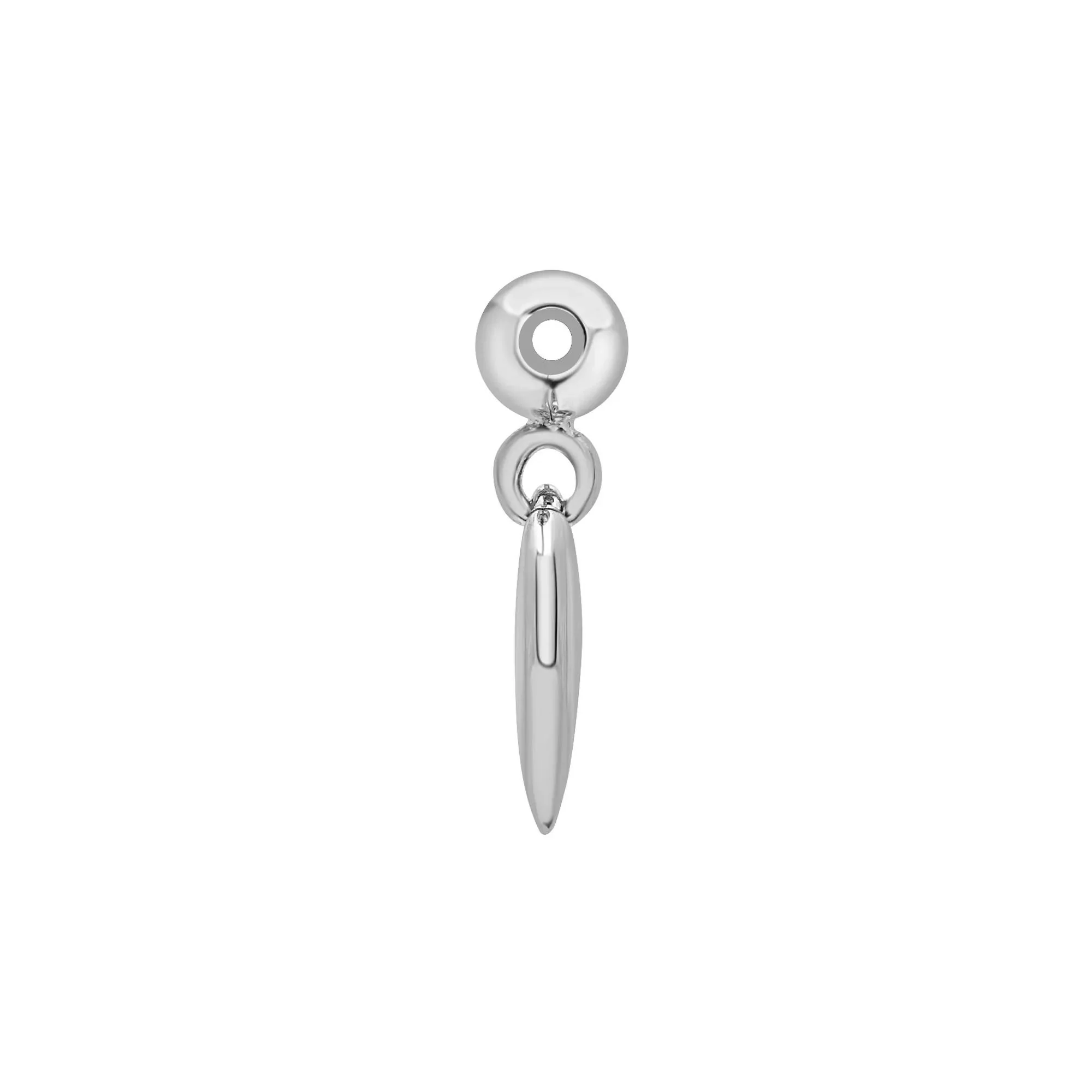 Diamond Accent Puff Heart Bead Charm .925 Sterling Silver White Size 12.00mm - Image 6
