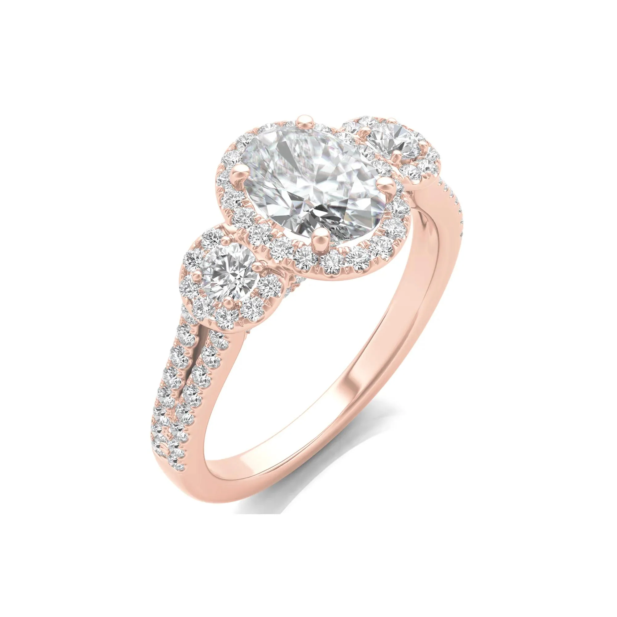 1 3/4 CT. Tw. Lab Grown Diamond Oval-Shaped Engagement Ring 14K Rose Gold Round Brilliant Cut Size 8 - Image 5