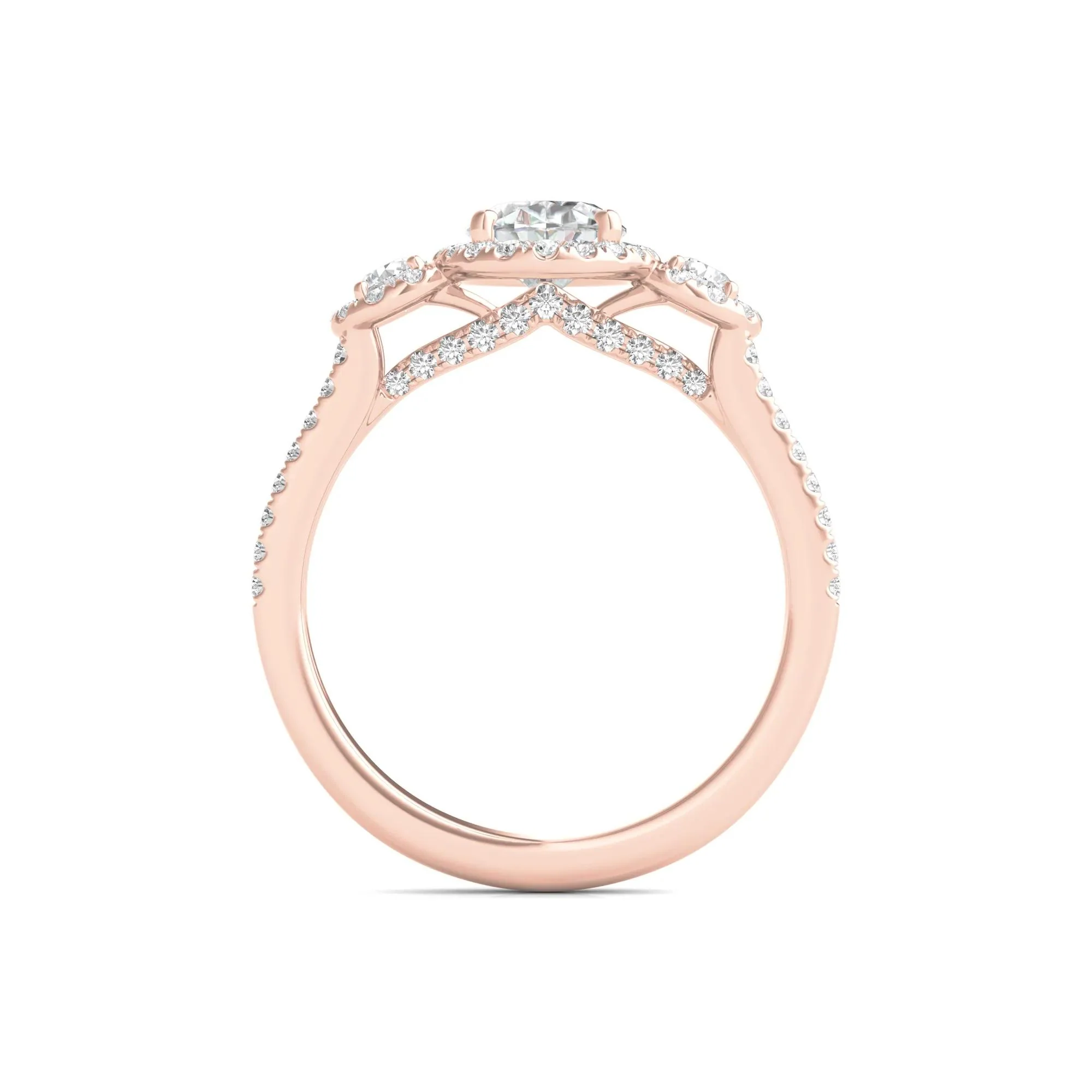 1 3/4 CT. Tw. Lab Grown Diamond Oval-Shaped Engagement Ring 14K Rose Gold Round Brilliant Cut Size 8.5 - Image 2