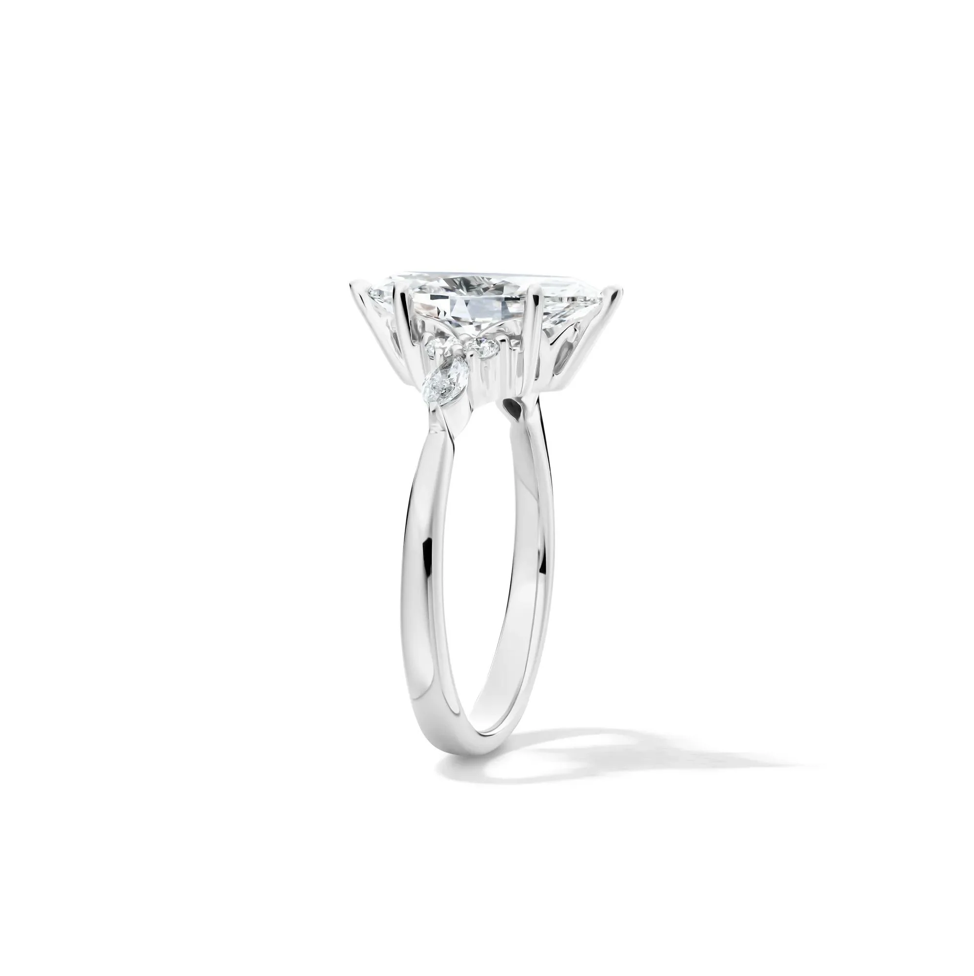 2 1/4 CT. Tw. Lab Grown Diamond Marquise-Cut Engagement Ring 14K White Gold Round Brilliant Cut Size 6.5 1mm - Image 3