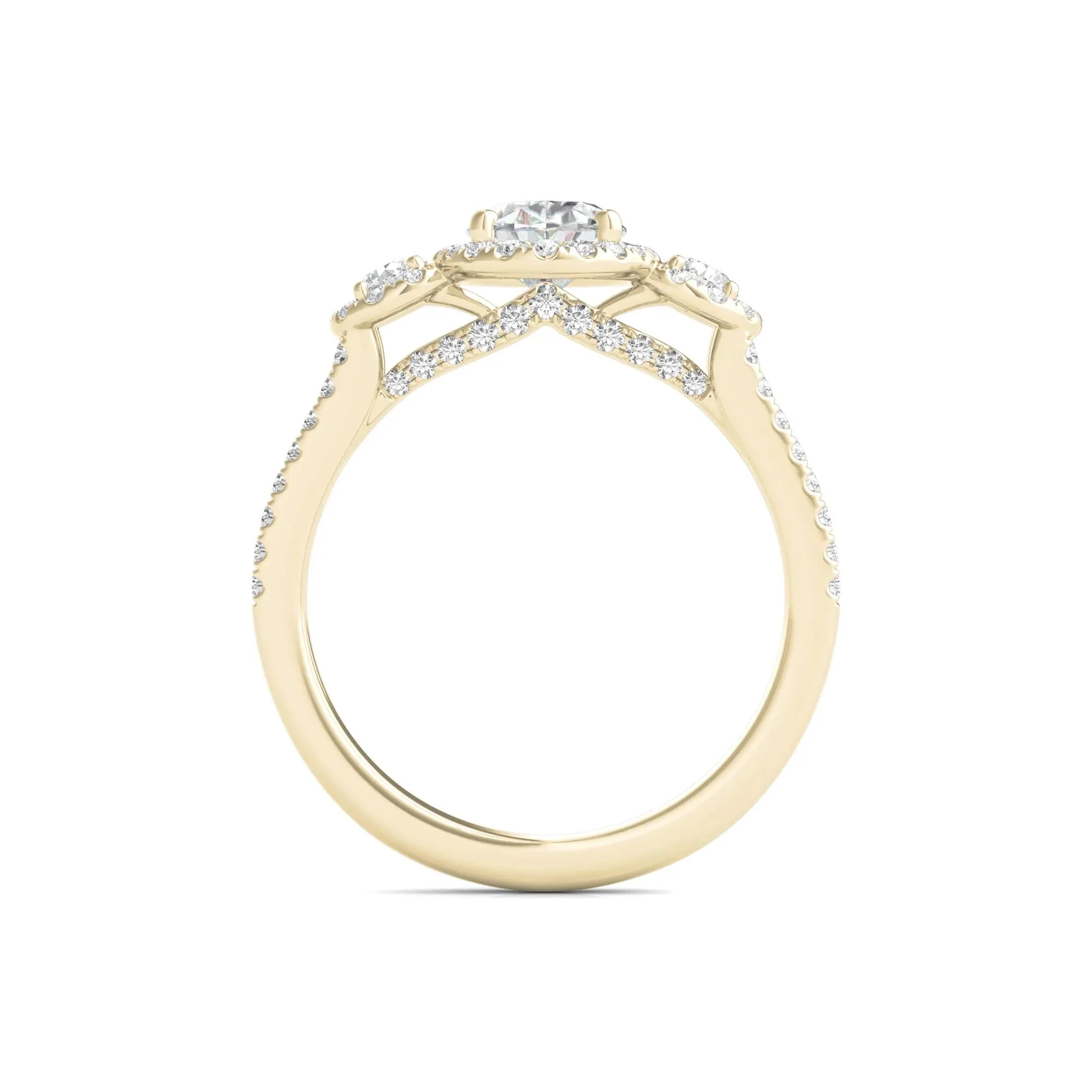 1 3/4 CT. Tw. Lab Grown Diamond Oval-Shaped Engagement Ring 14K Yellow Gold Round Brilliant Cut Size 5 - Image 2
