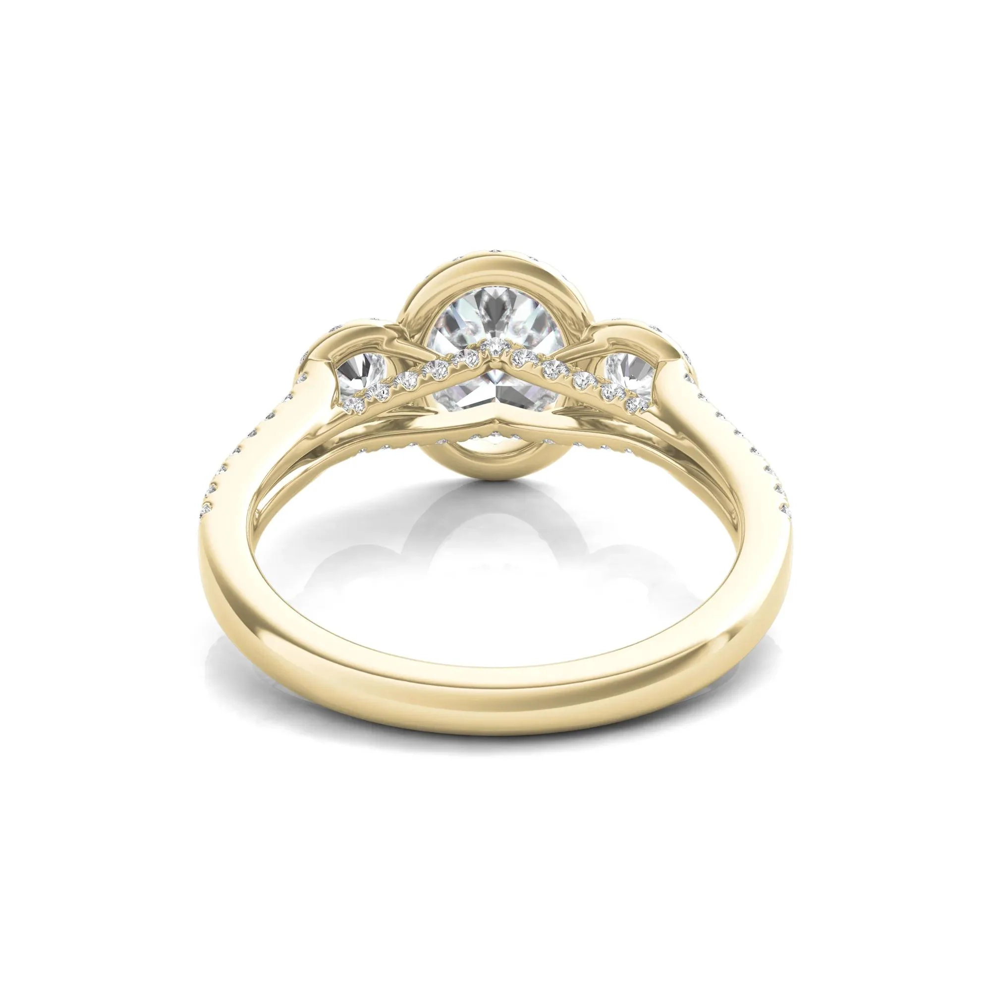 1 3/4 CT. Tw. Lab Grown Diamond Oval-Shaped Engagement Ring 14K Yellow Gold Round Brilliant Cut Size 9 - Image 4