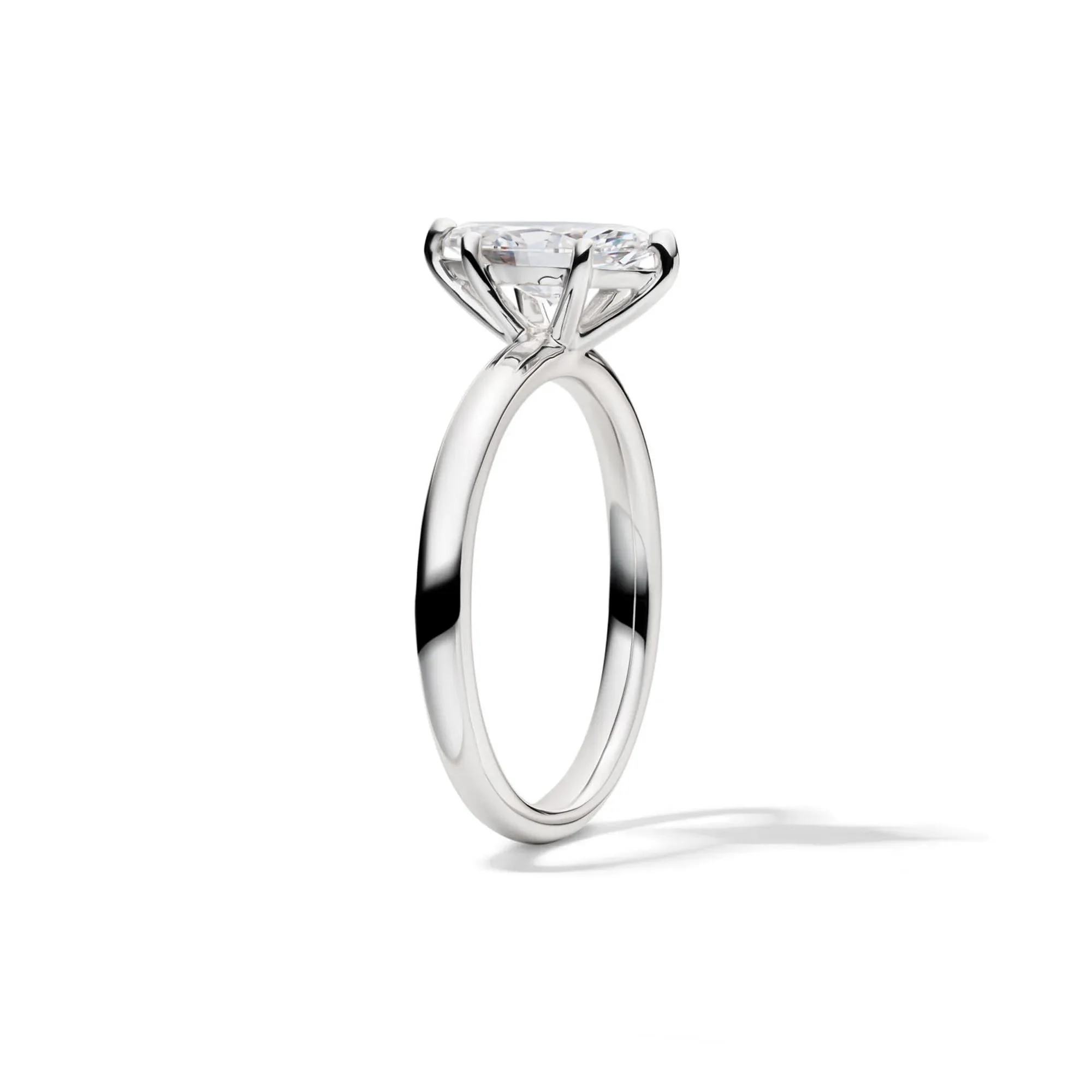Lab Grown Diamond Marquise Engagement Ring Solitaire Platinum (1 CT.) White Size 7.5 2mm - Image 3