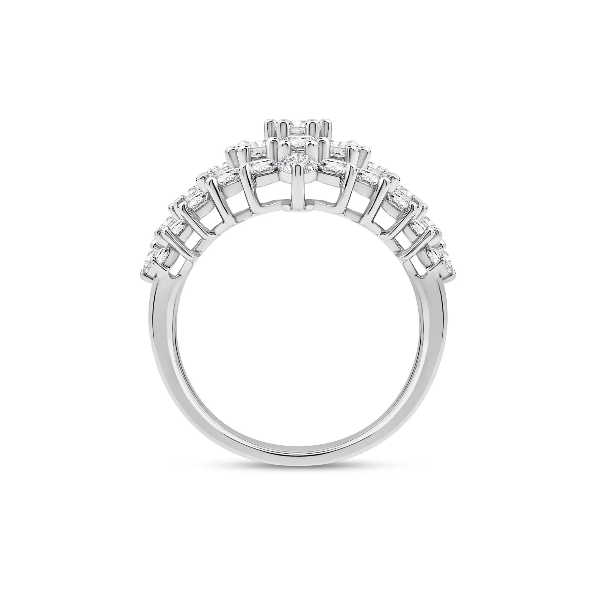 3 CT. Tw. Lab Grown Diamond Ring 14K White Gold Round Brilliant Cut Size 6.5 2mm - Image 2