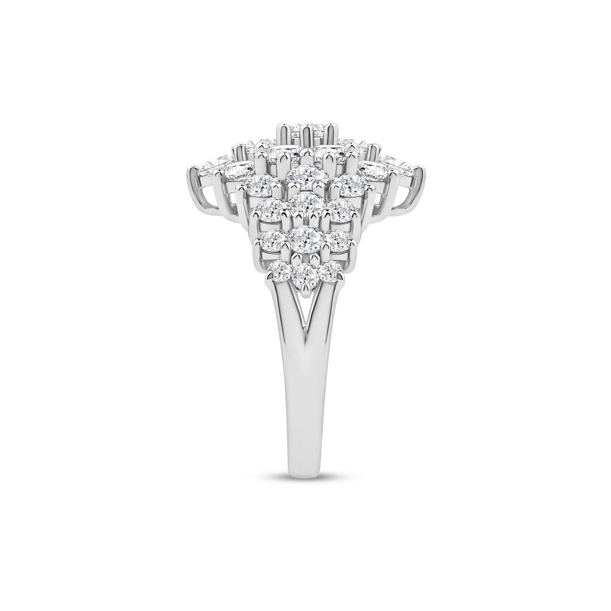 3 CT. Tw. Lab Grown Diamond Ring 14K White Gold Round Brilliant Cut Size 7 2mm - Image 3
