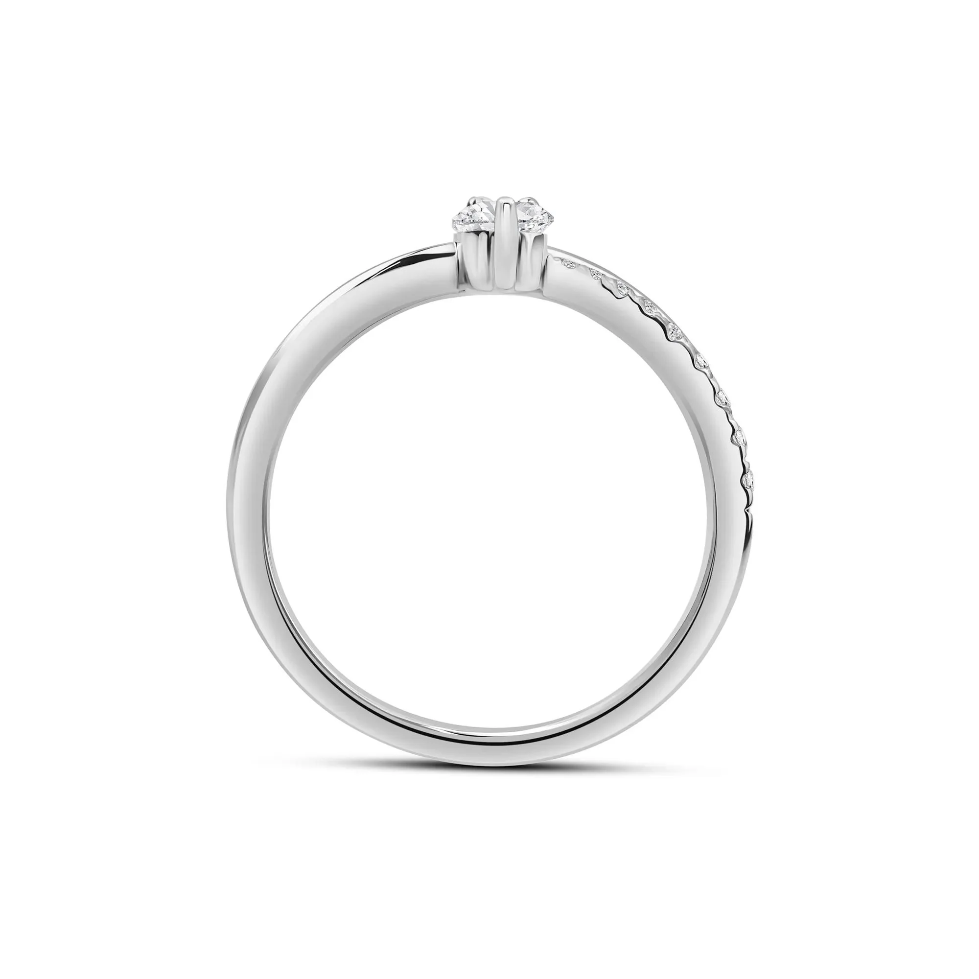 3/4 CT. Tw. Lab Grown Diamond Ring 10K White Gold Round Brilliant Cut Size 6.5 2mm - Image 2