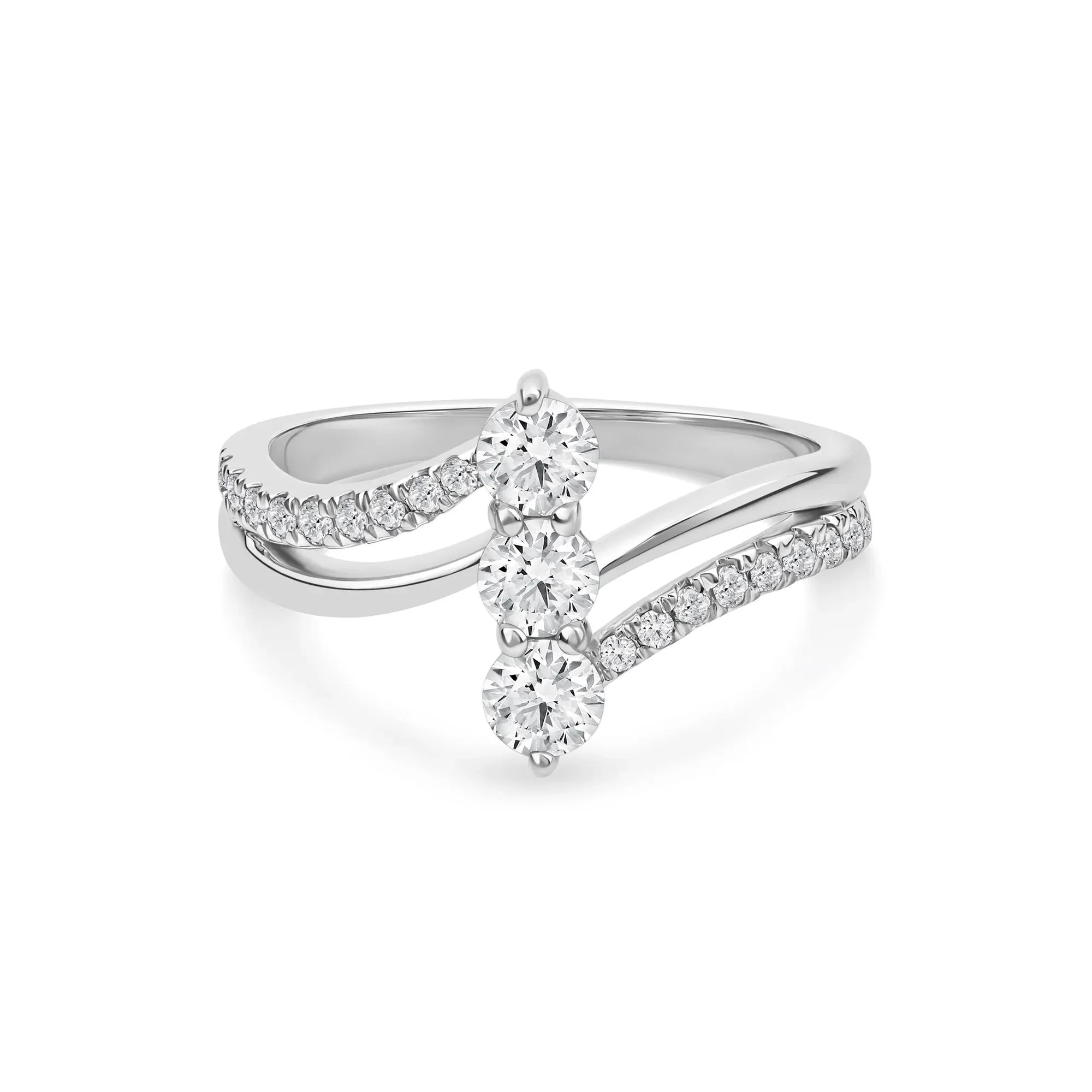 3/4 CT. Tw. Lab Grown Diamond Ring 10K White Gold Round Brilliant Cut Size 8.5 2mm