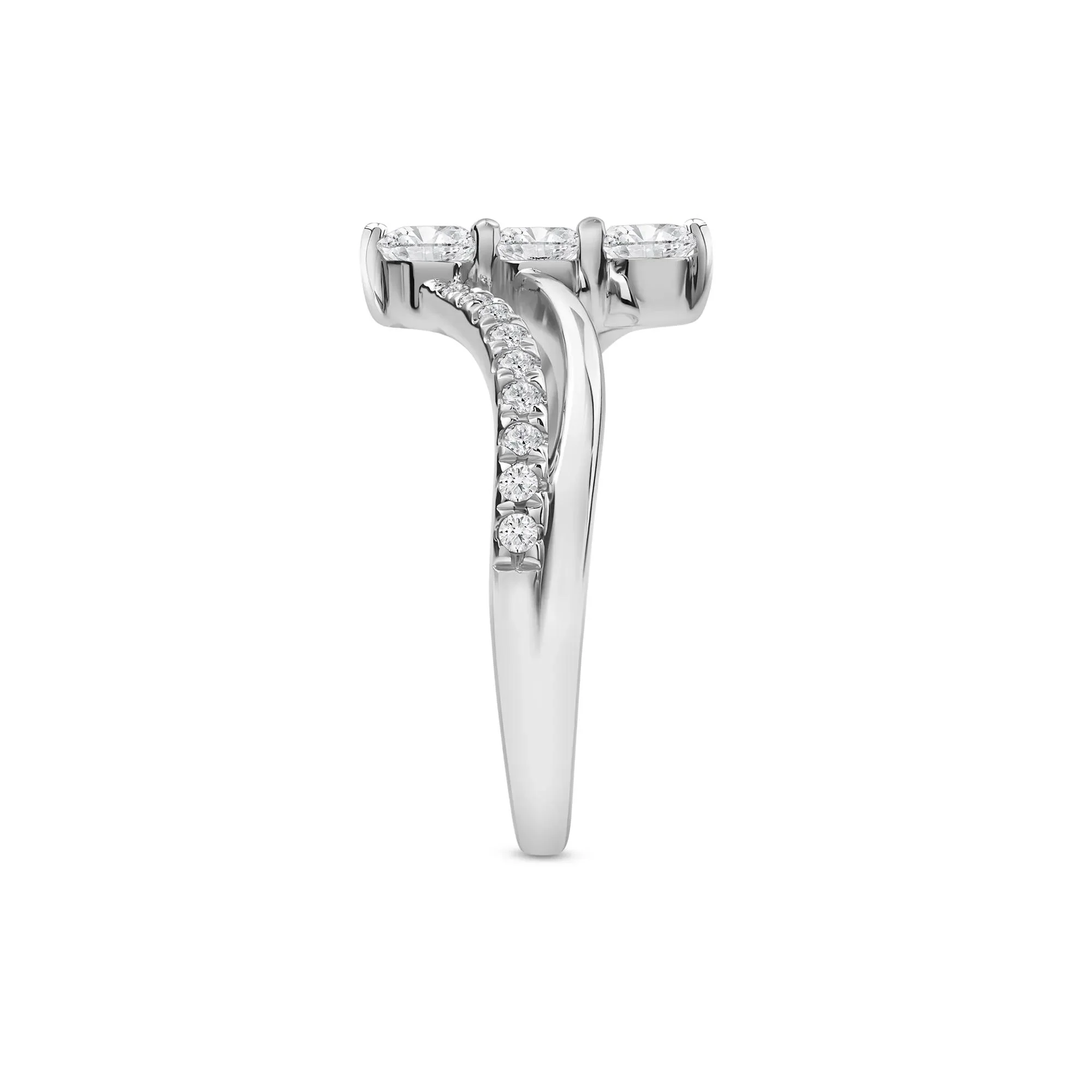 3/4 CT. Tw. Lab Grown Diamond Ring 10K White Gold Round Brilliant Cut Size 9 2mm - Image 3