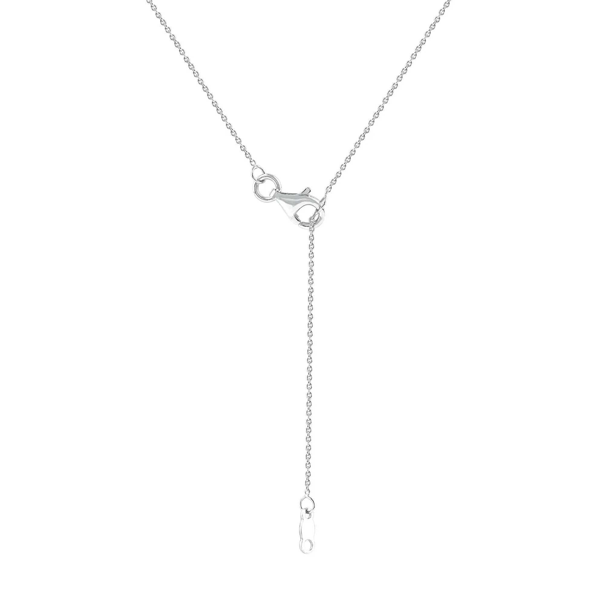 1 CT. Tw. Lab Grown Diamond Round Solitaire Bezel Pendant Necklace 10K White Gold Size 18" - Image 4