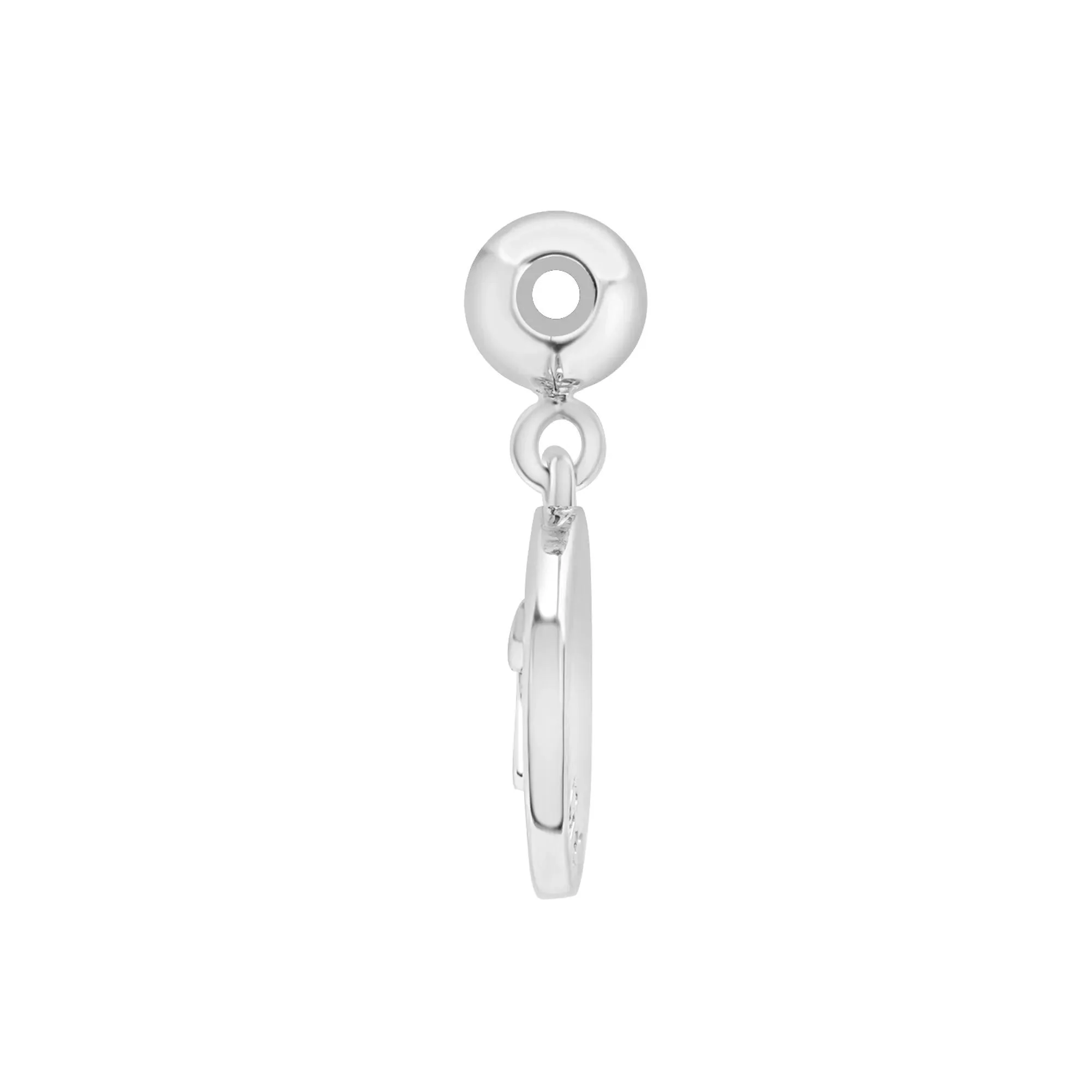 Gemini Zodiac Disc Bead Charm .925 Sterling Silver White Size 14.00mm - Image 6