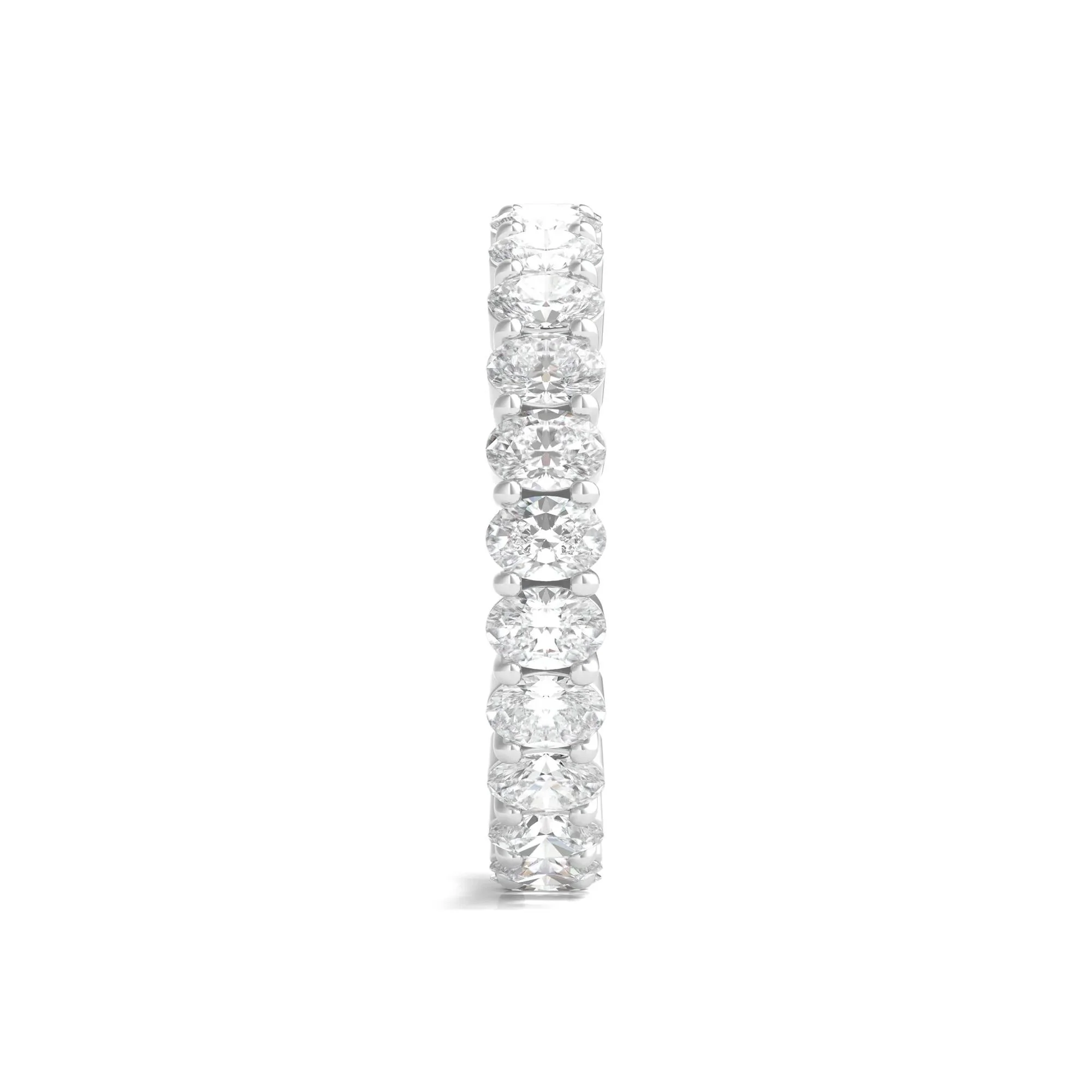 2 CT. Tw. Lab Grown Oval Diamond Eternity Band Ring 14K White Gold Size 6.5 4mm - Image 3