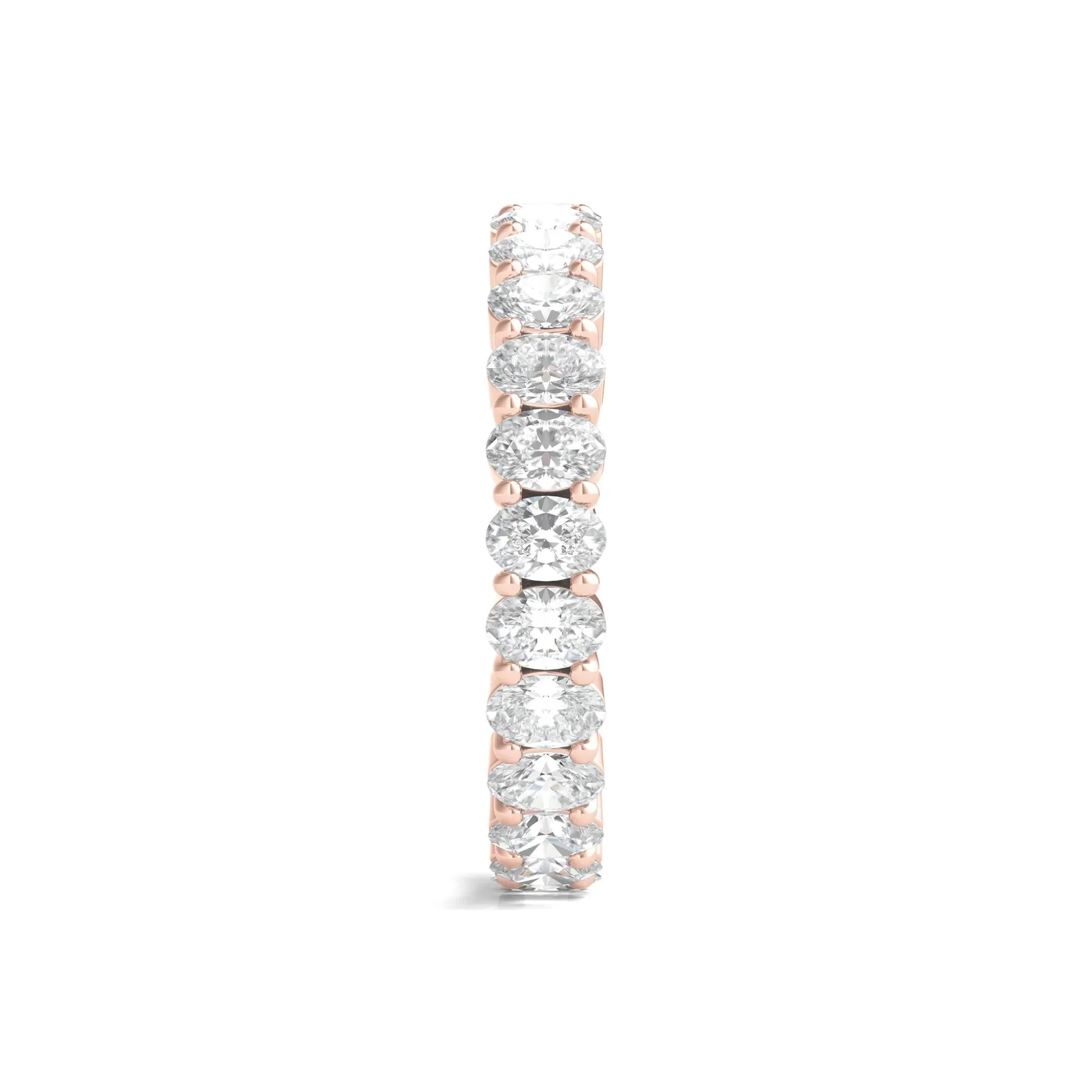 2 CT. Tw. Lab Grown Oval Diamond Eternity Band Ring 14K Rose Gold Size 7 4mm - Image 3