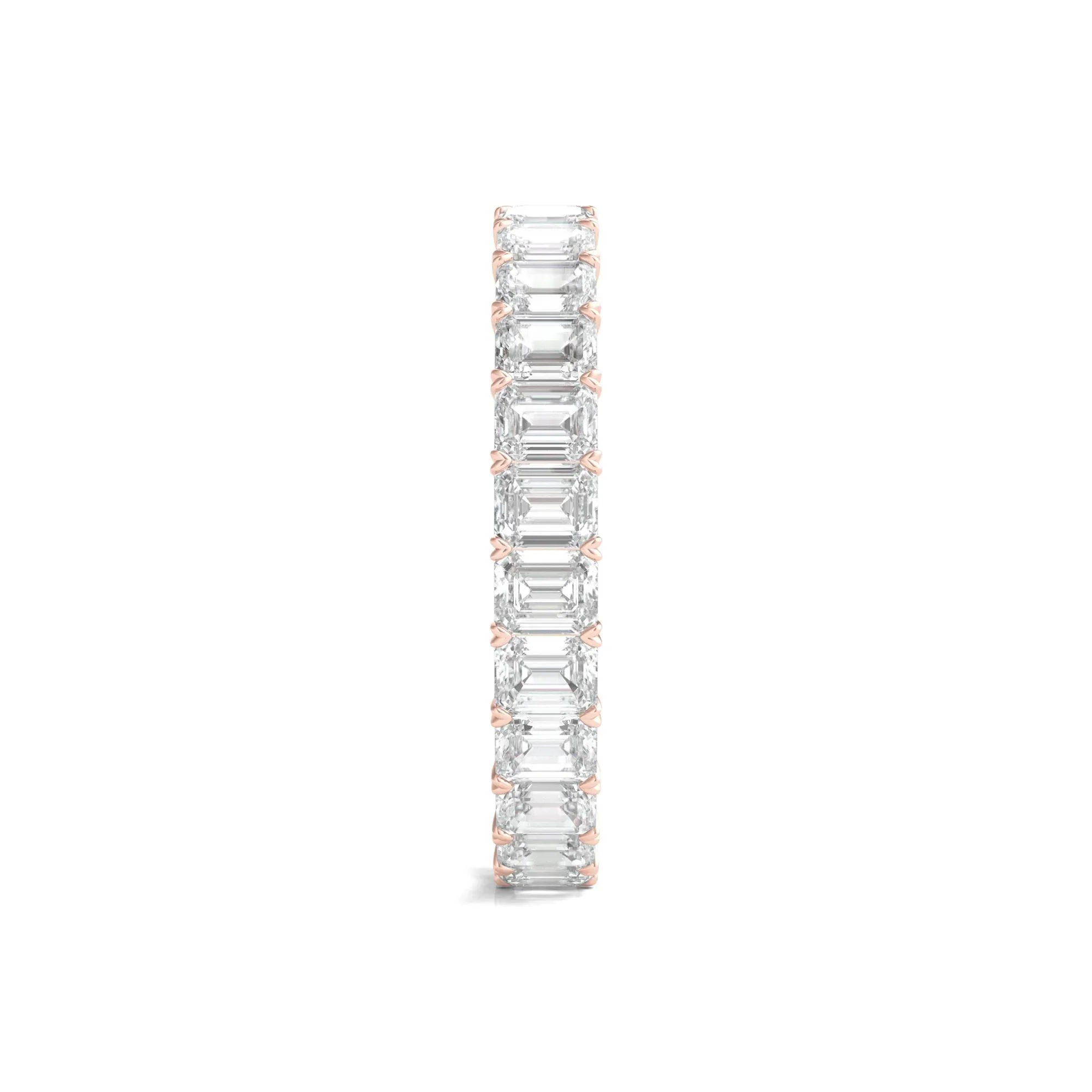 2 CT. Tw. Lab Grown Emerald-Cut Diamond Eternity Band Ring 14K Rose Gold Size 7 2mm - Image 3