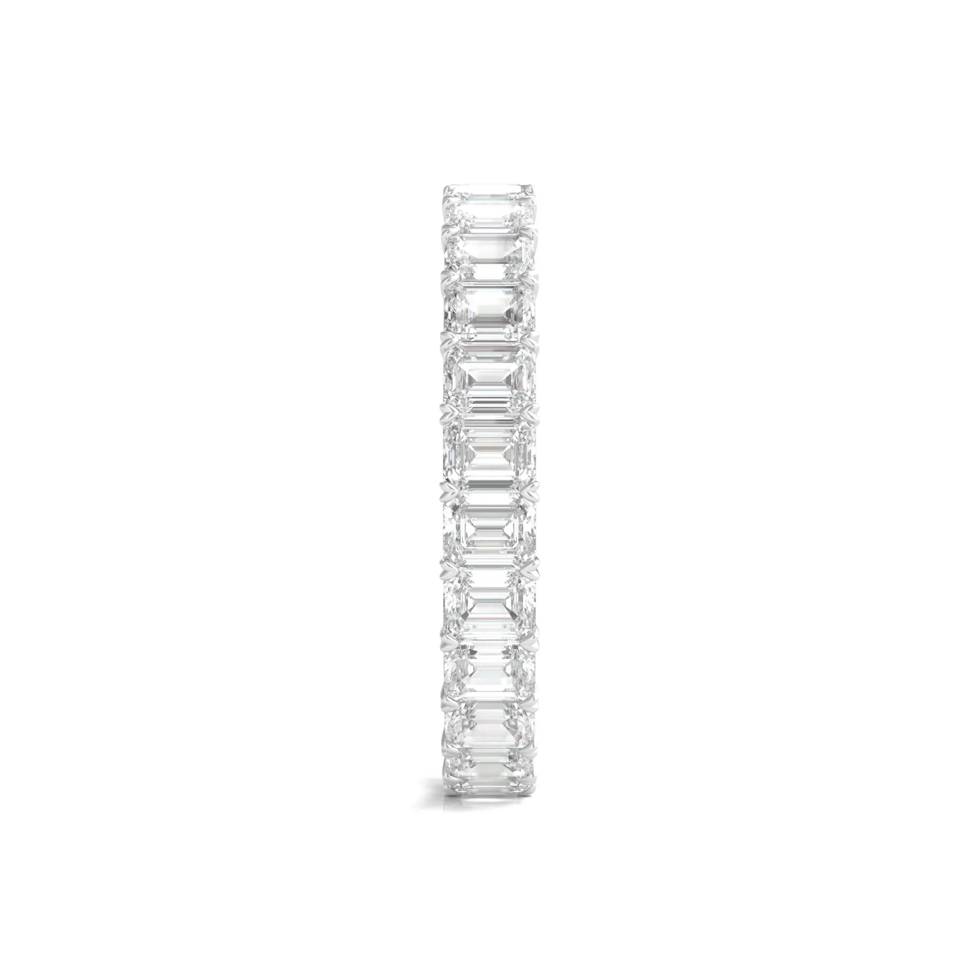 2 CT. Tw. Lab Grown Emerald-Cut Diamond Eternity Band Ring 14K White Gold Size 7 3mm - Image 3