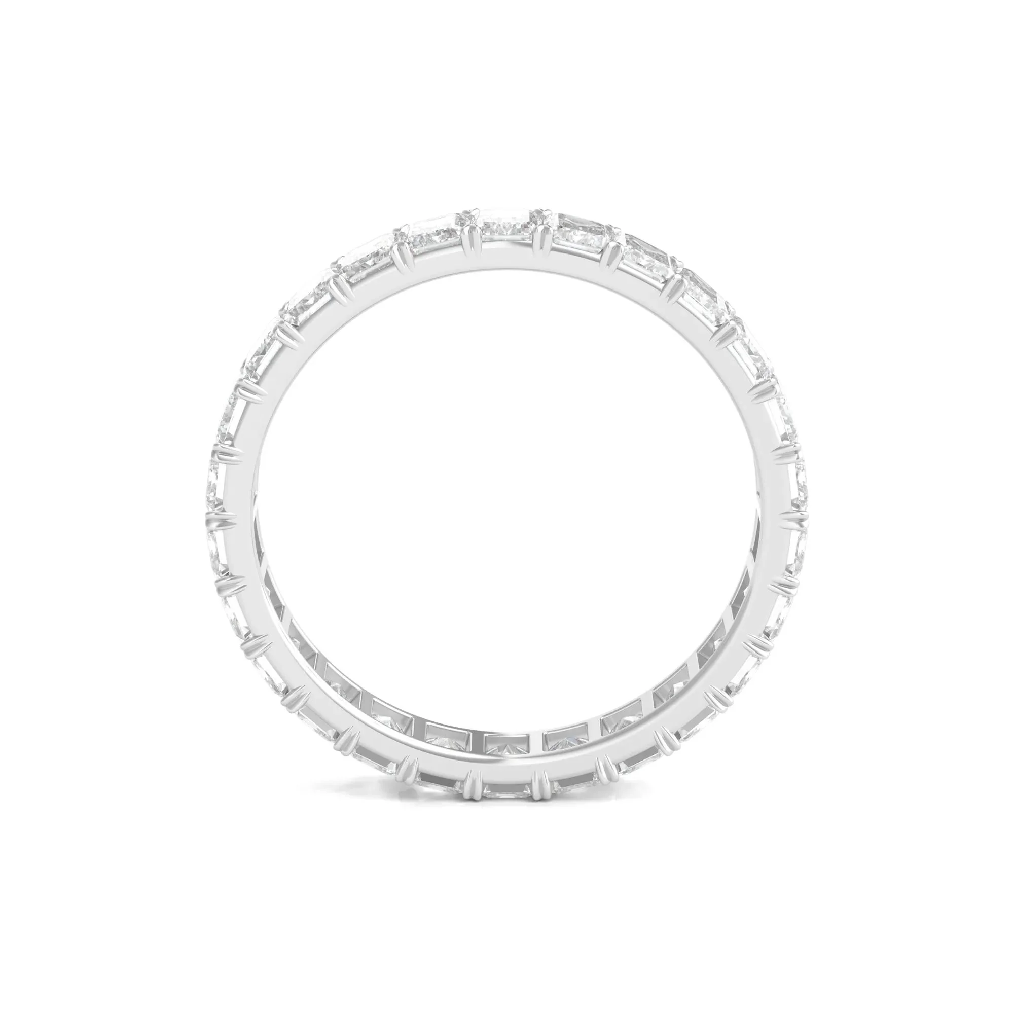 2 CT. Tw. Lab Grown Emerald-Cut Diamond Eternity Band Ring 14K White Gold Size 9 3mm - Image 2