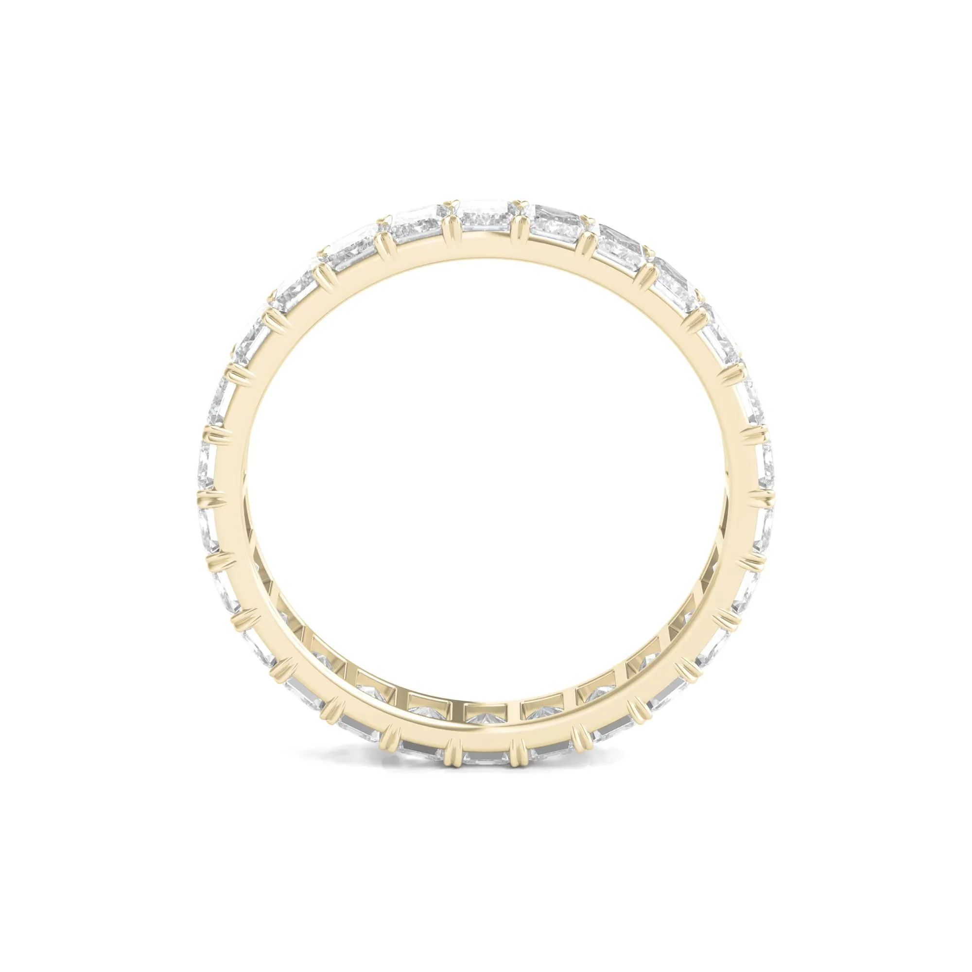 2 CT. Tw. Lab Grown Emerald-Cut Diamond Eternity Band Ring 14K Yellow Gold Size 7 3mm - Image 2