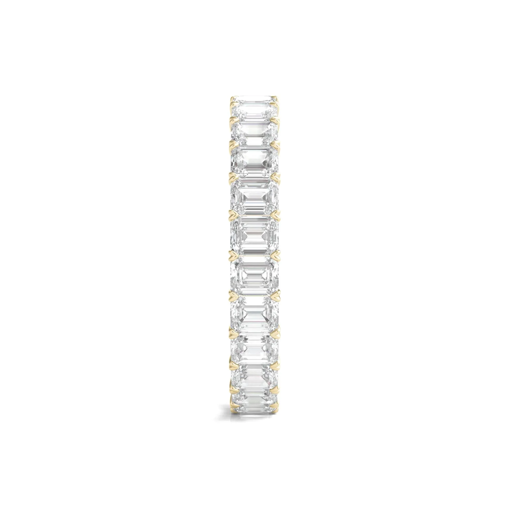 2 CT. Tw. Lab Grown Emerald-Cut Diamond Eternity Band Ring 14K Yellow Gold Size 7.5 3mm - Image 3