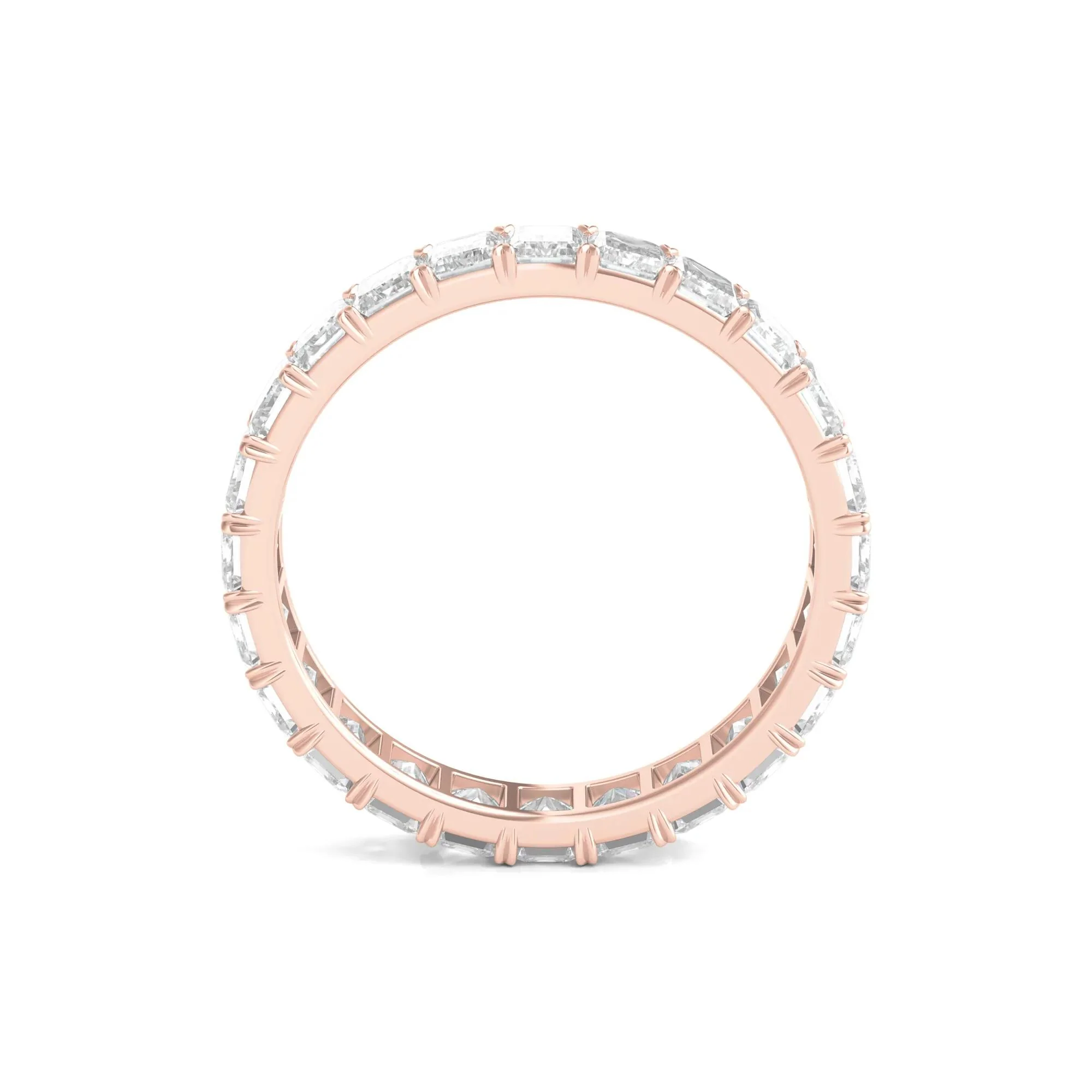 3 CT. Tw. Lab Grown Emerald-Cut Diamond Eternity Band Ring 14K Rose Gold Size 6.5 3mm - Image 2