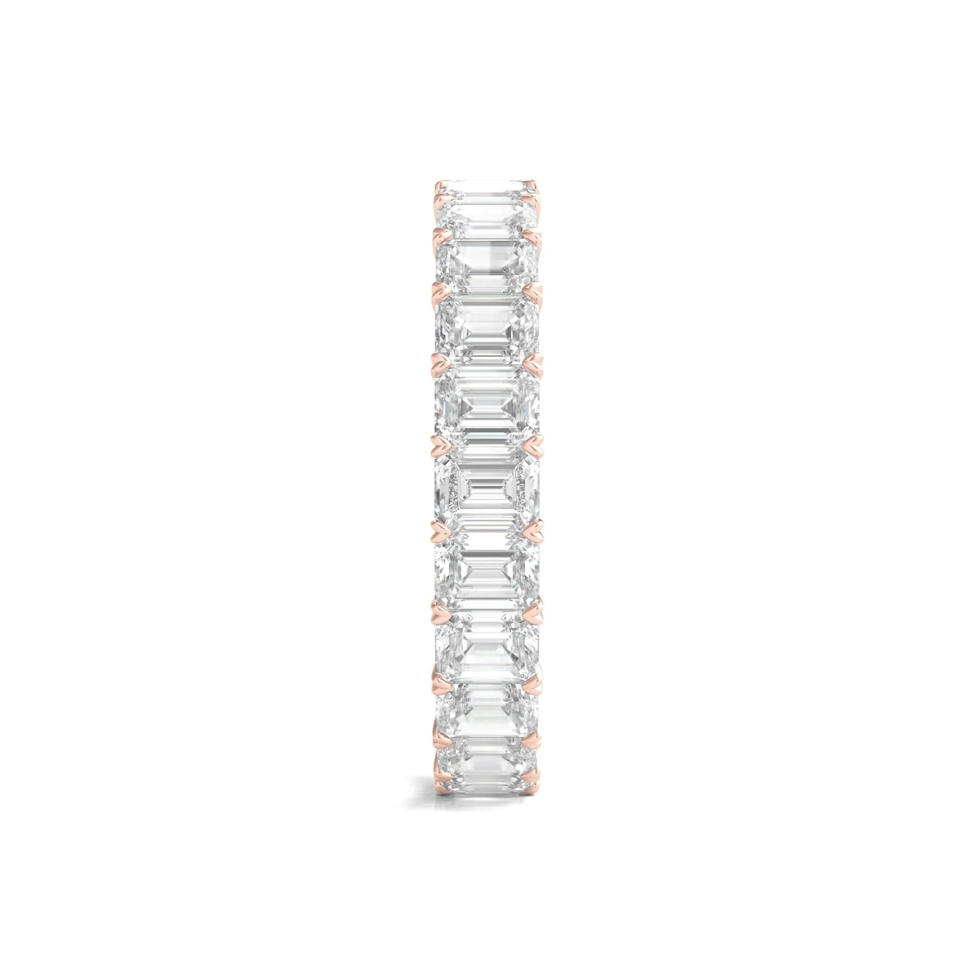 3 CT. Tw. Lab Grown Emerald-Cut Diamond Eternity Band Ring 14K Rose Gold Size 9 3mm - Image 3
