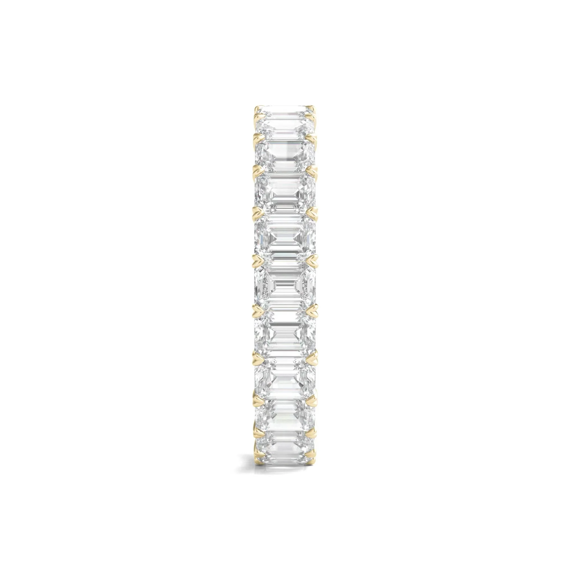3 CT. Tw. Lab Grown Emerald-Cut Diamond Eternity Band Ring 14K Yellow Gold Size 4 3mm - Image 3
