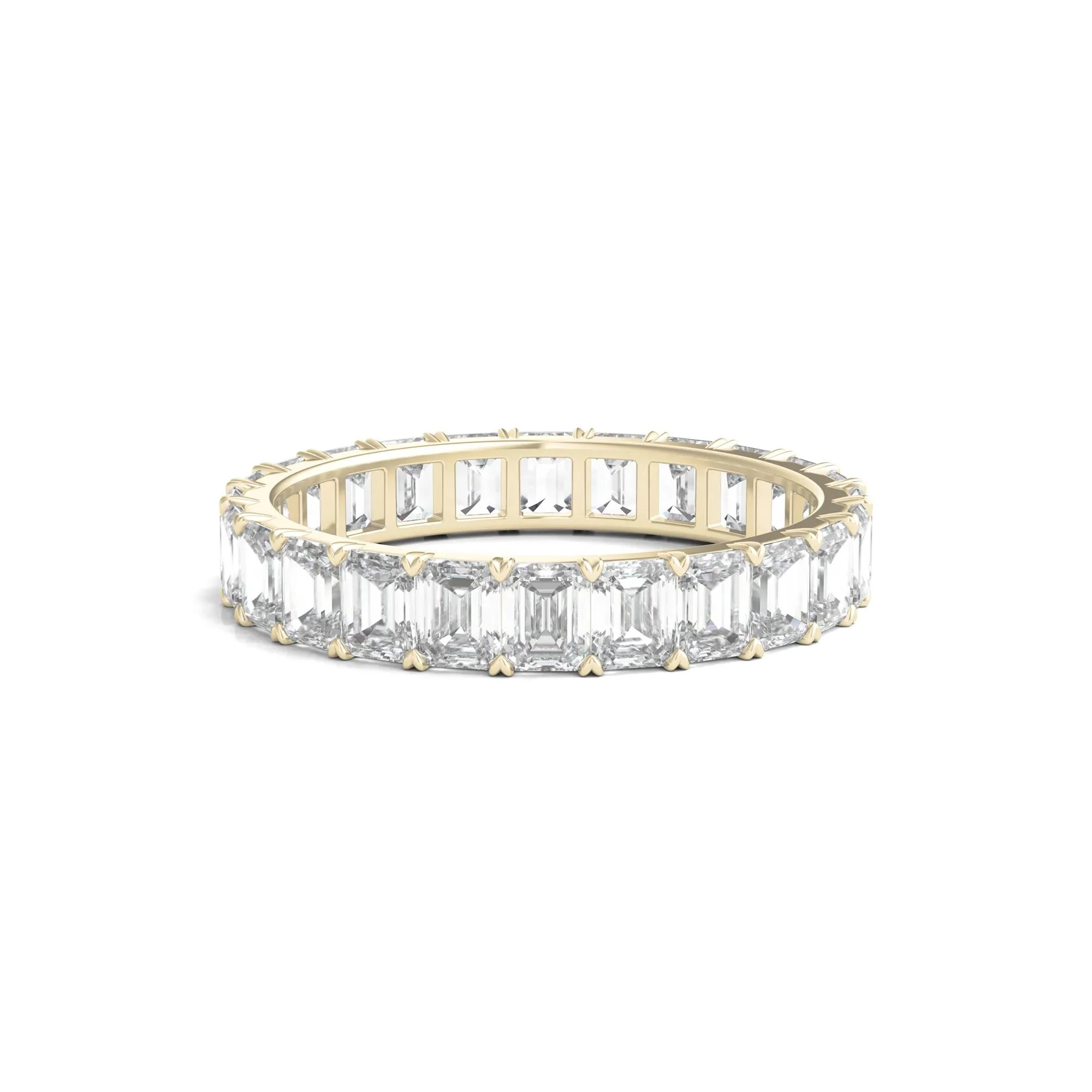 3 CT. Tw. Lab Grown Emerald-Cut Diamond Eternity Band Ring 14K Yellow Gold Size 6 3mm