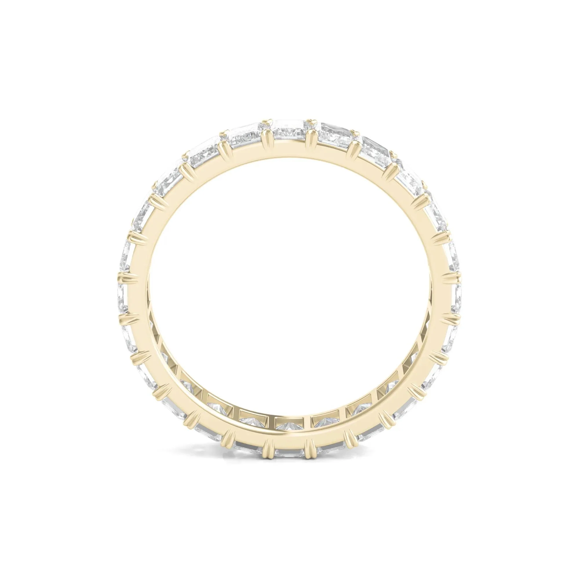 3 CT. Tw. Lab Grown Emerald-Cut Diamond Eternity Band Ring 14K Yellow Gold Size 9 3mm - Image 2