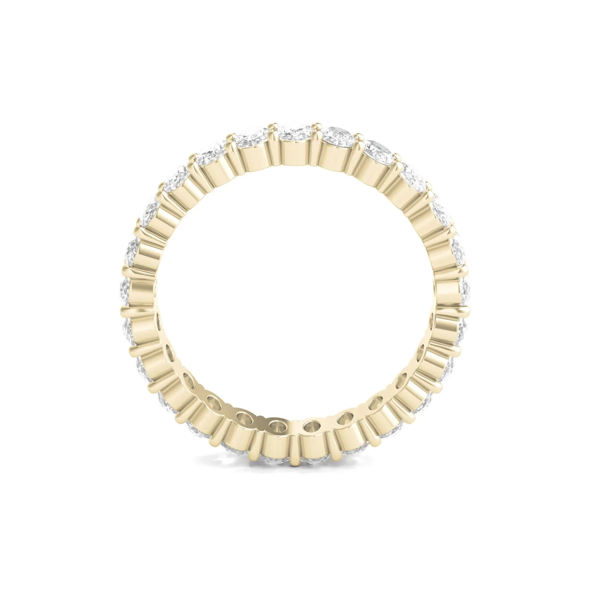 2 CT. Tw. Lab Grown Oval Diamond Eternity Band Ring 14K Yellow Gold Size 7 4mm - Image 2