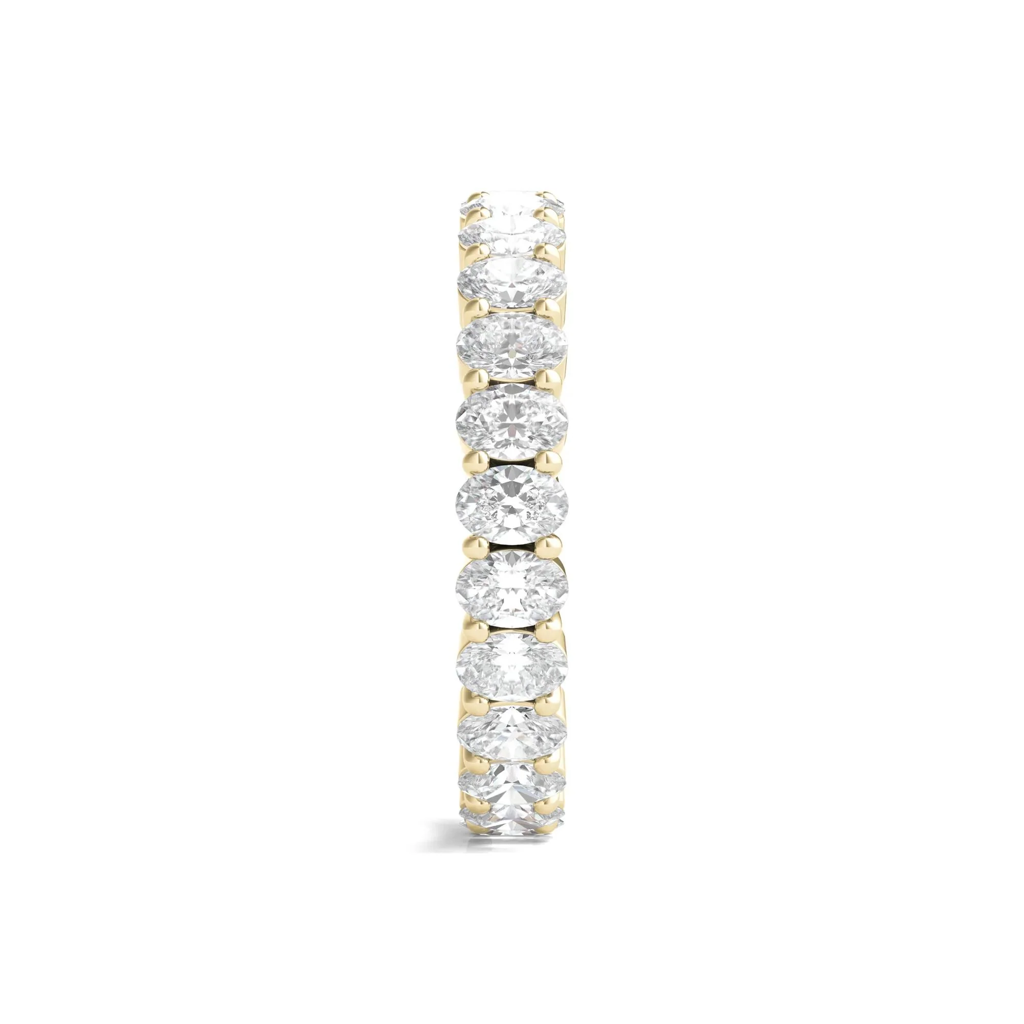 2 CT. Tw. Lab Grown Oval Diamond Eternity Band Ring 14K Yellow Gold Size 8.5 4mm - Image 3
