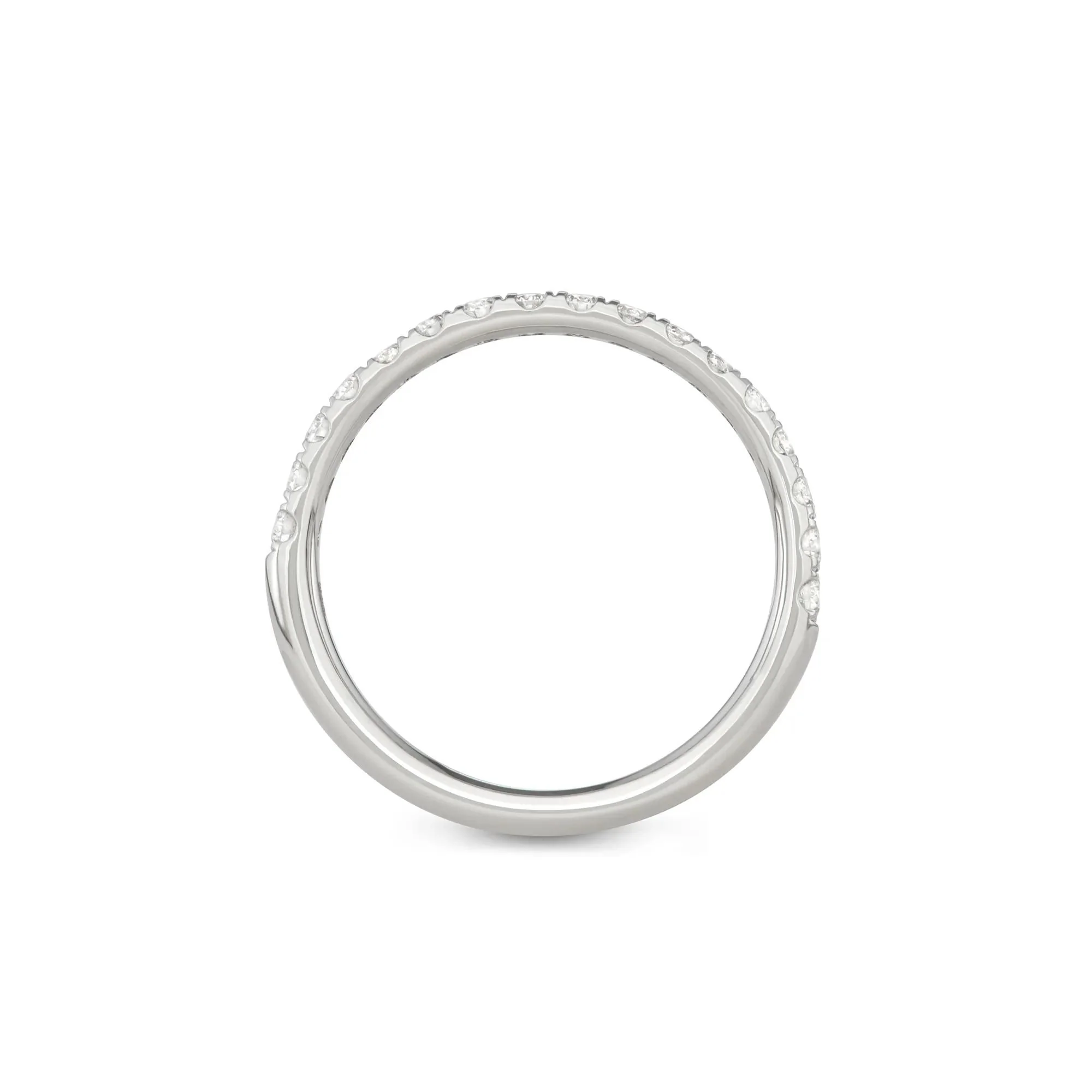 1/2 CT. Tw. Lab Grown Diamond Anniversary Band Ring Platinum Round Brilliant Cut White Size 7 2mm - Image 2
