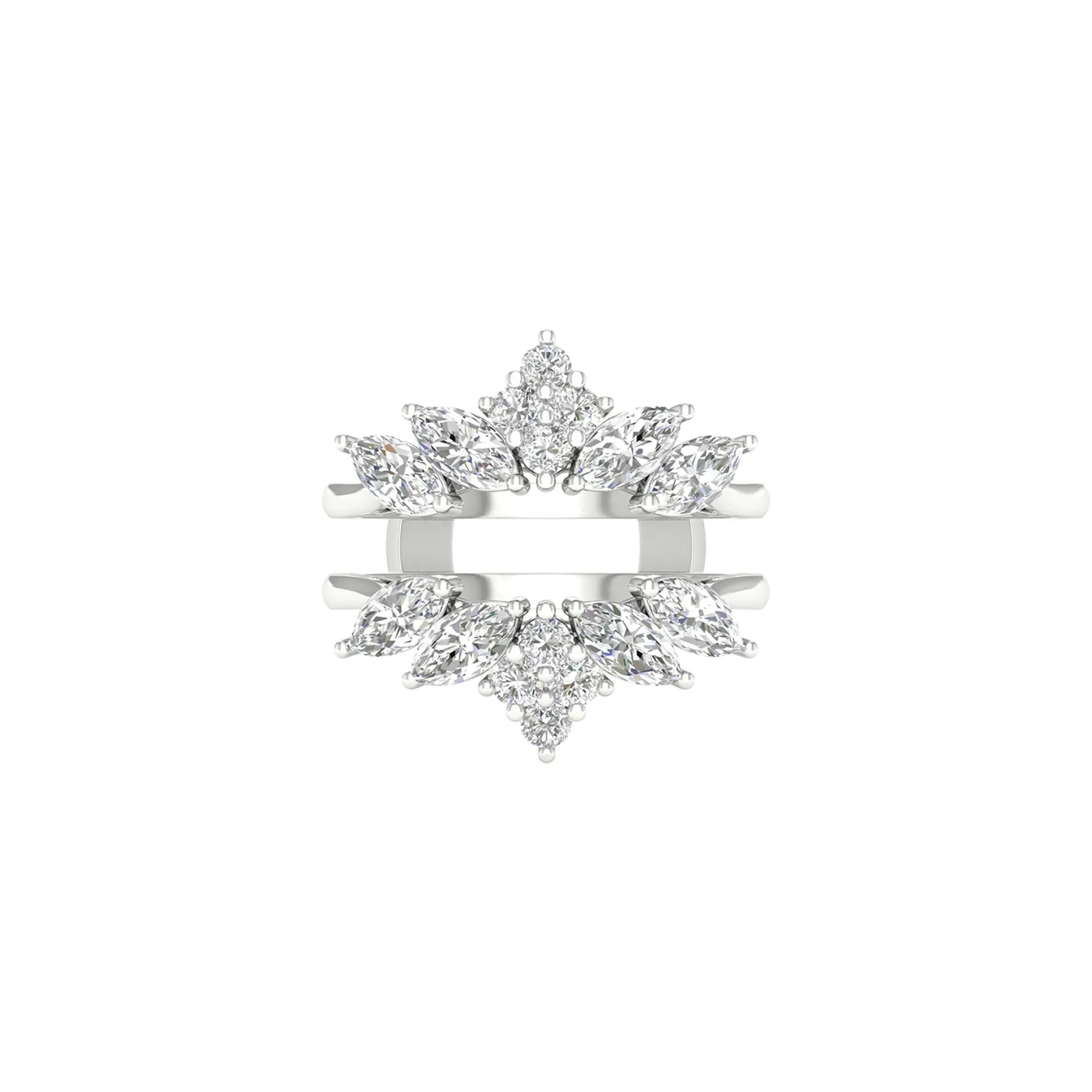 2 CT. Tw. Lab Grown Diamond Insert 14K White Gold Ring Round Brilliant Cut Size 7.5