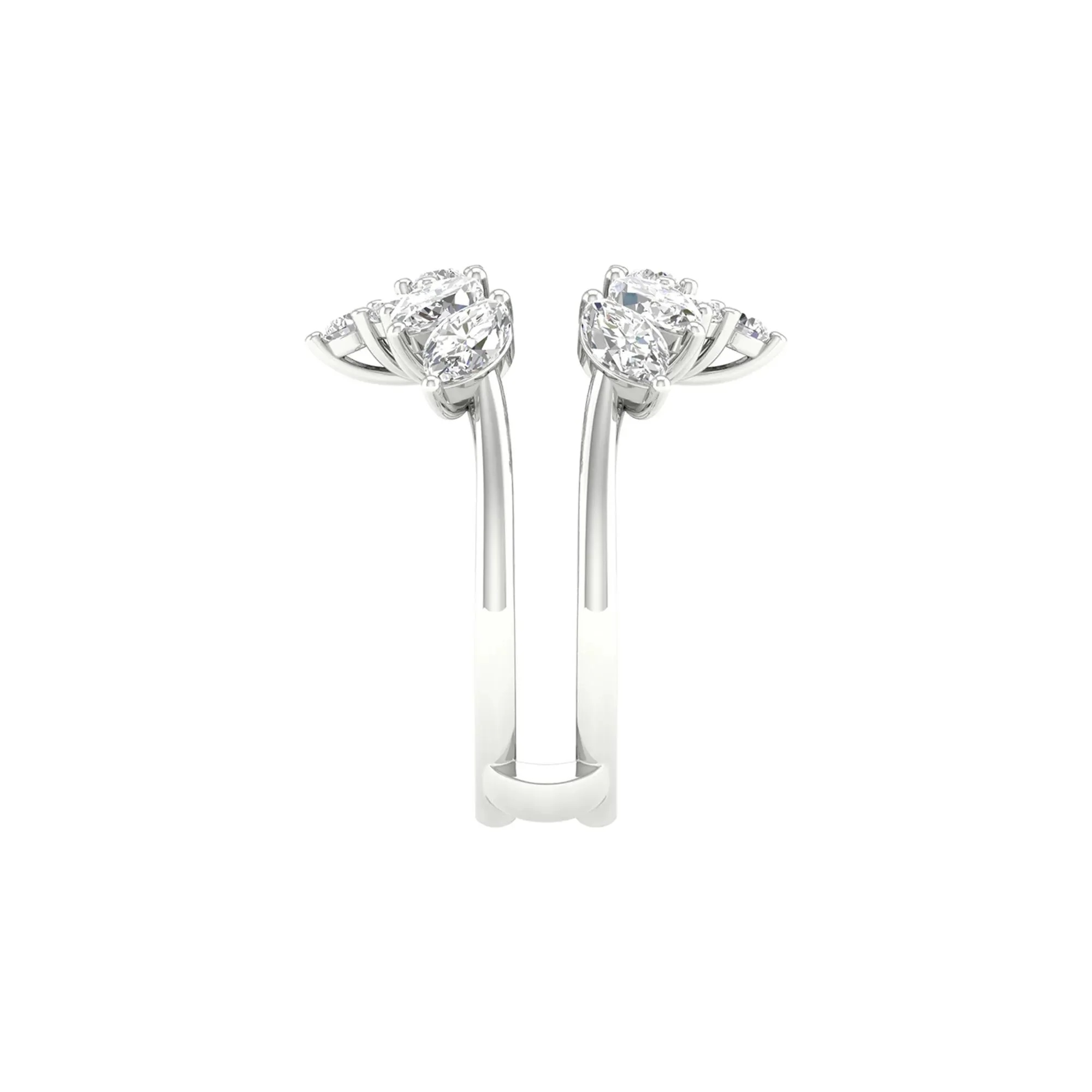 2 CT. Tw. Lab Grown Diamond Insert 14K White Gold Ring Round Brilliant Cut Size 7.5 - Image 3
