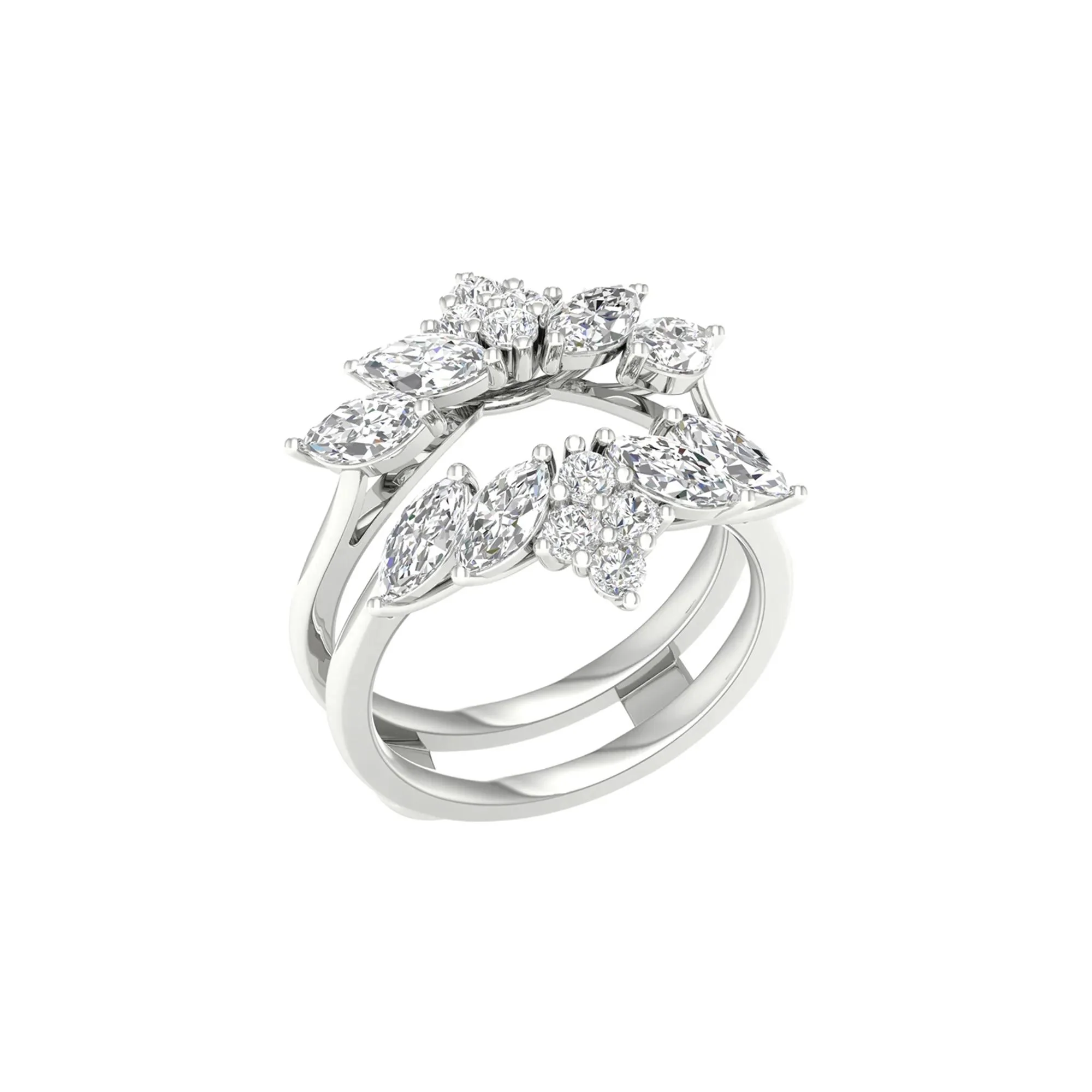 2 CT. Tw. Lab Grown Diamond Insert 14K White Gold Ring Round Brilliant Cut Size 7.5 - Image 5