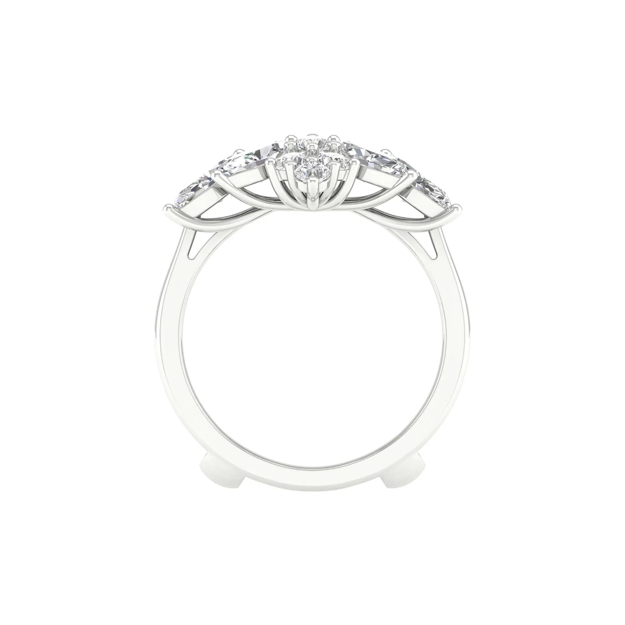 2 CT. Tw. Lab Grown Diamond Insert 14K White Gold Ring Round Brilliant Cut Size 8.5 - Image 2