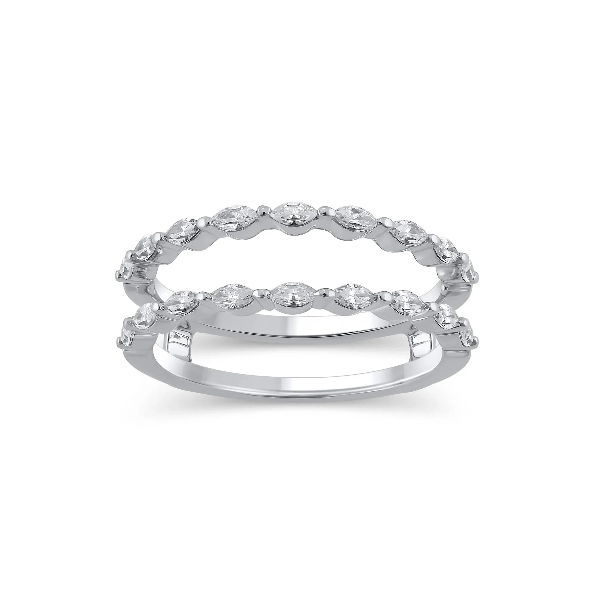 1/2 CT. Tw. Lab Grown Diamond Marquise-Shaped Ring Insert 14K White Gold Size 6