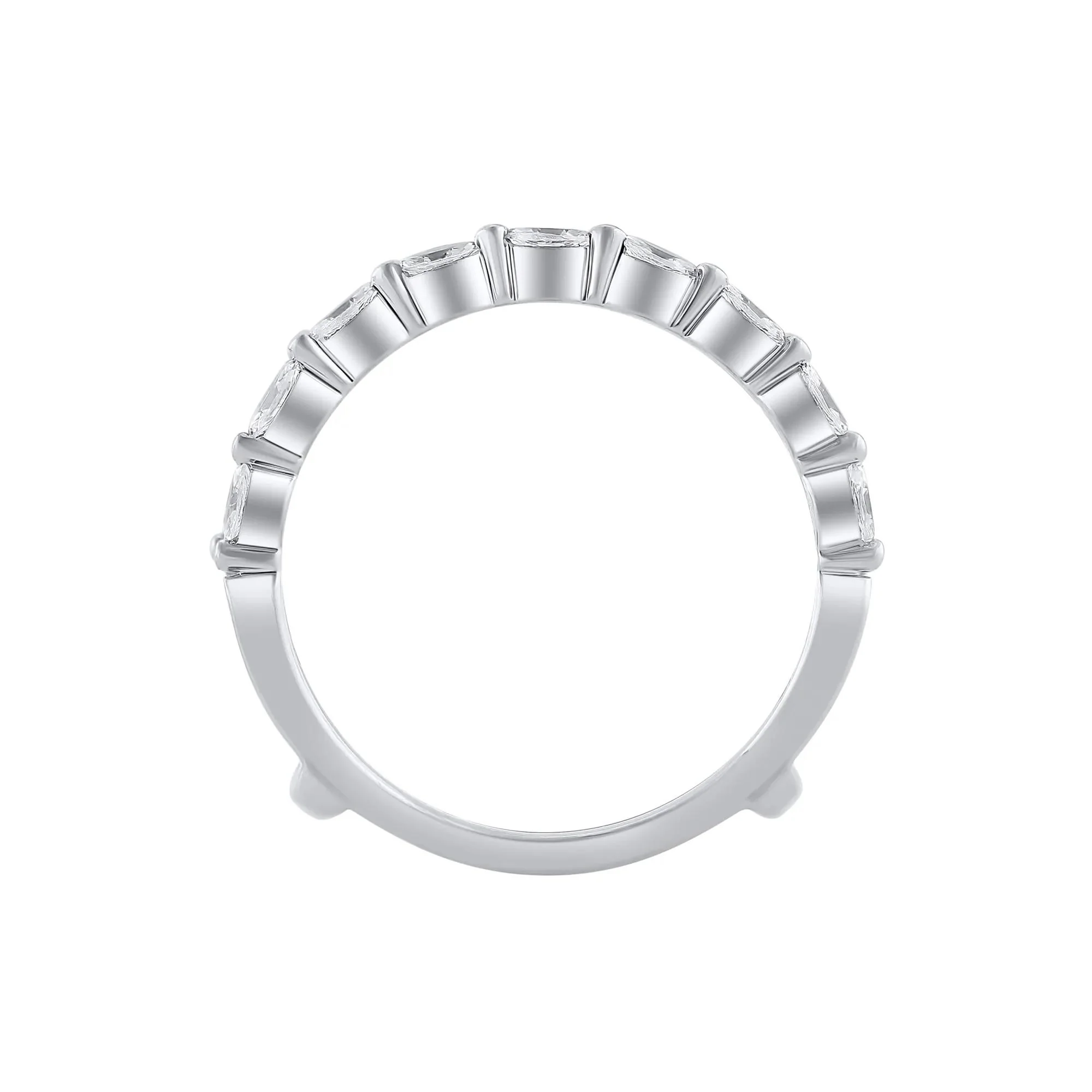 1/2 CT. Tw. Lab Grown Diamond Marquise-Shaped Ring Insert 14K White Gold Size 8 - Image 2