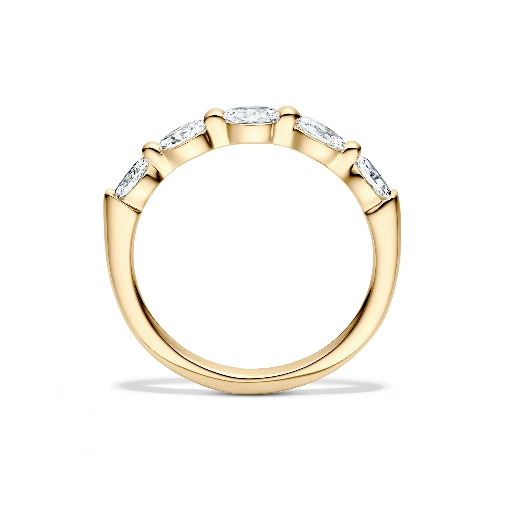 1/2 CT. Tw. Lab Grown Diamond Marquise Anniversary Band Ring 14K Yellow Gold Size 6 - Image 2