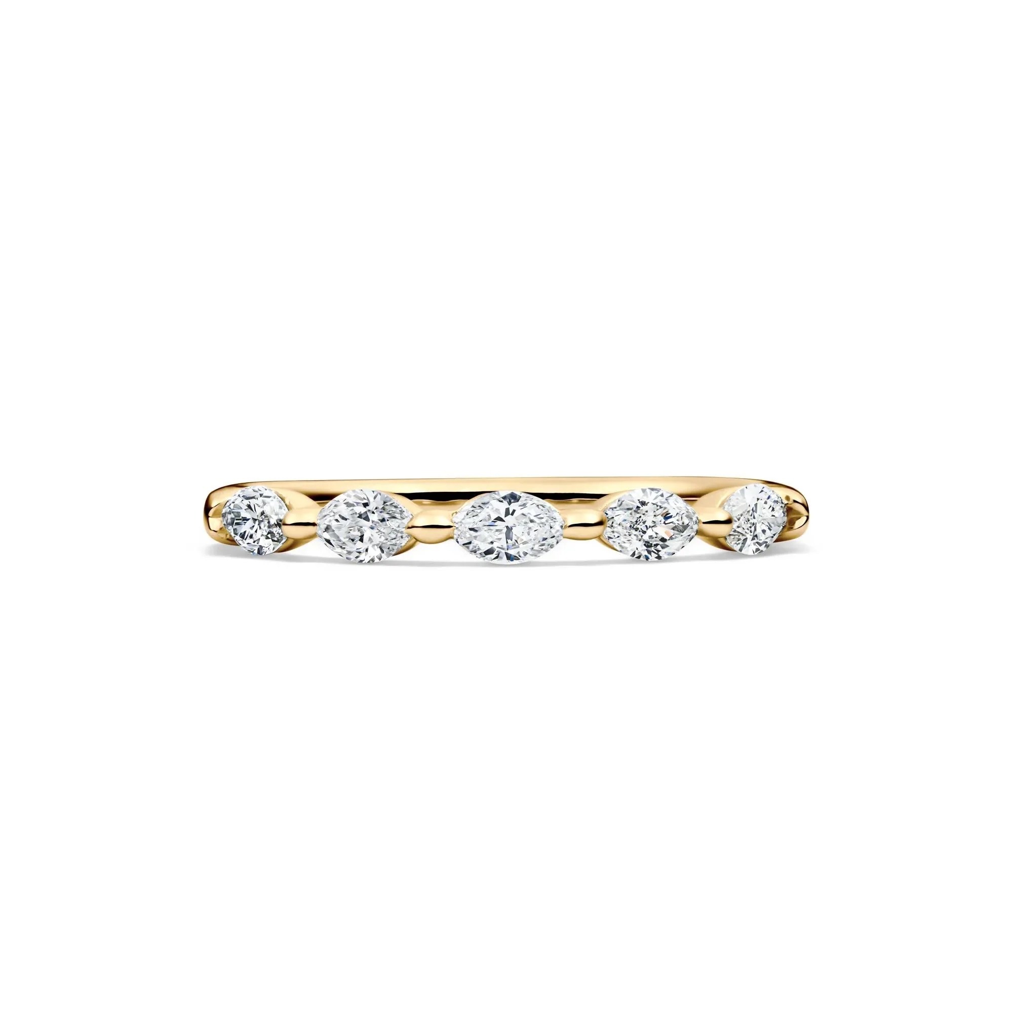 1/2 CT. Tw. Lab Grown Diamond Marquise Anniversary Band Ring 14K Yellow Gold Size 8.5