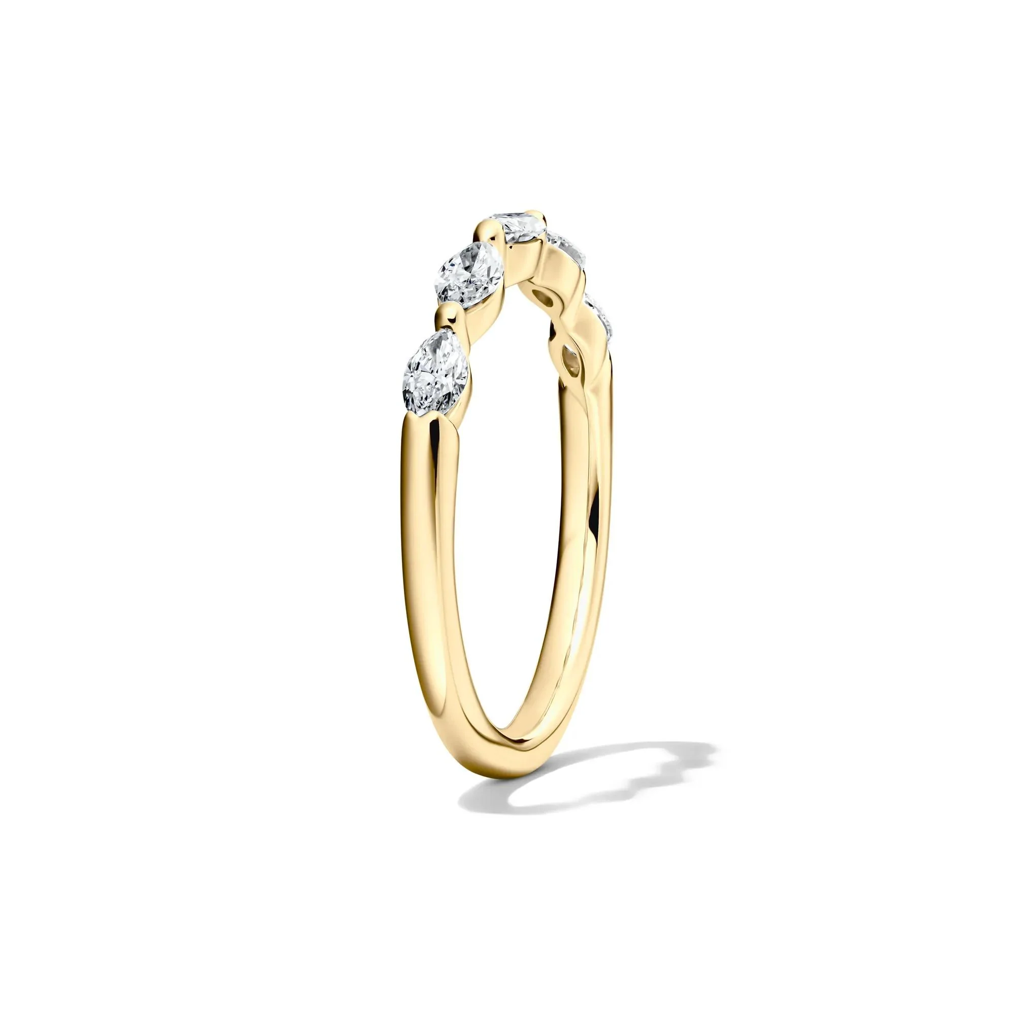 1/2 CT. Tw. Lab Grown Diamond Marquise Anniversary Band Ring 14K Yellow Gold Size 8.5 - Image 3