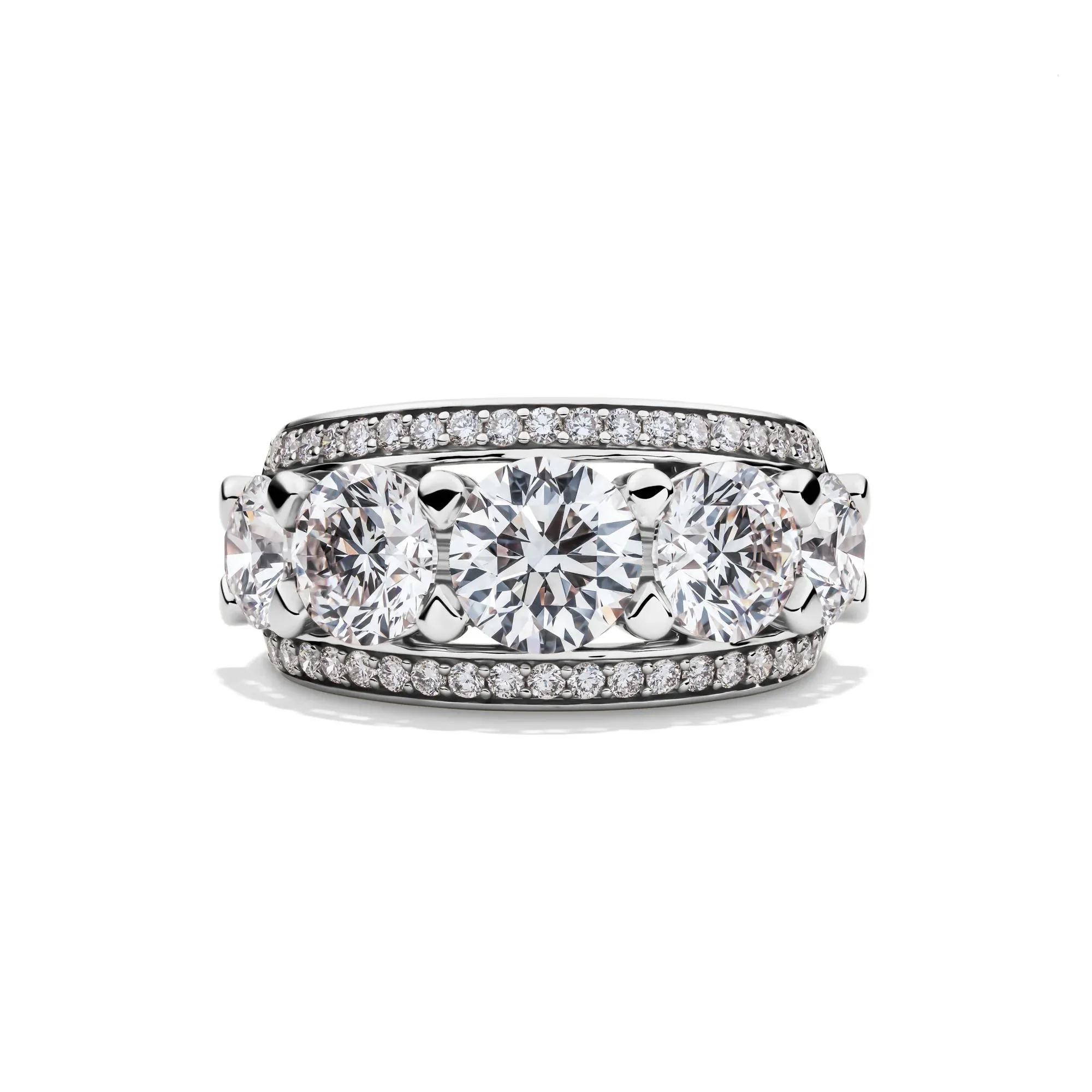 6 CT. Tw. Lab Grown Diamond Multi-Row Anniversary Band Ring 14K White Gold Size 7
