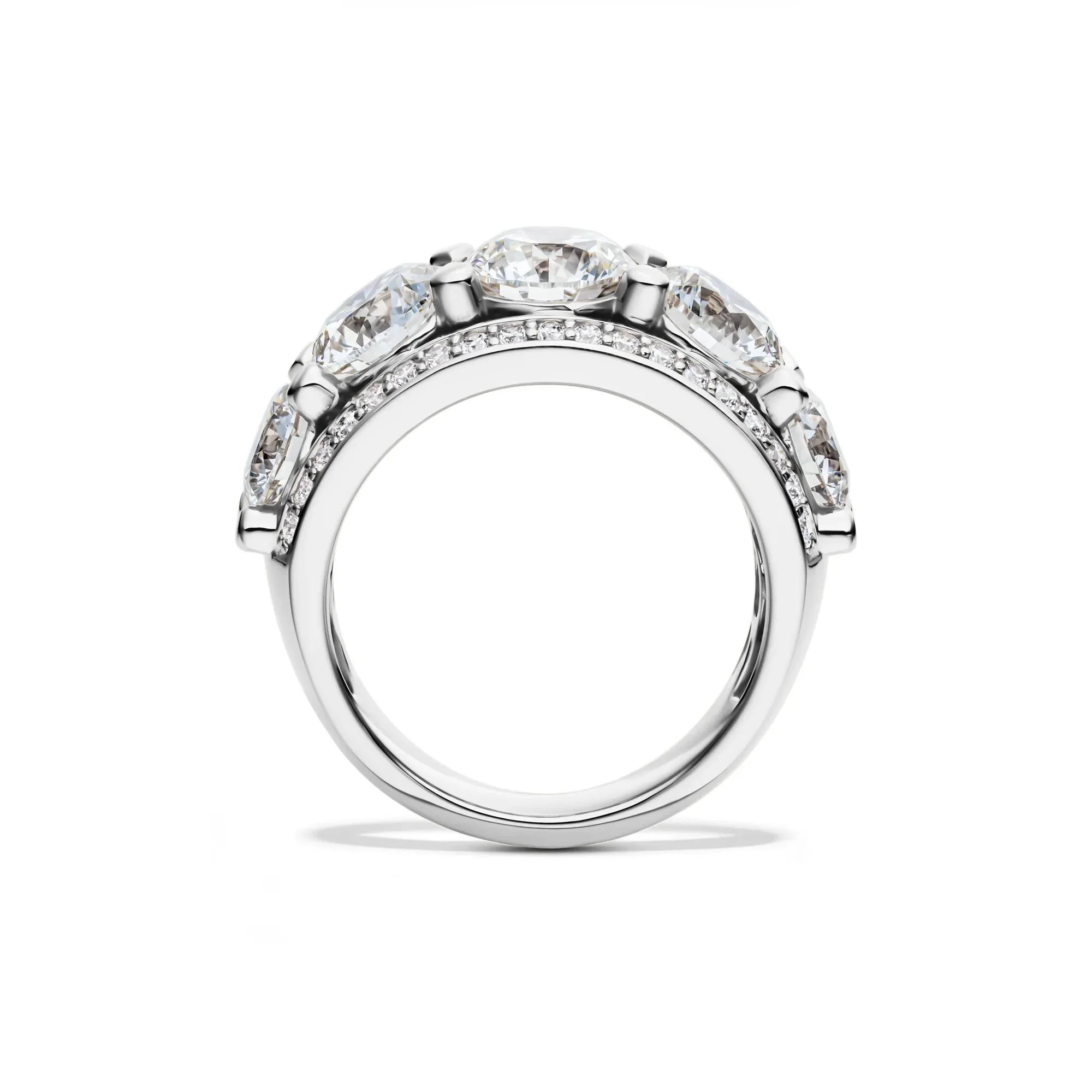 6 CT. Tw. Lab Grown Diamond Multi-Row Anniversary Band Ring 14K White Gold Size 7 - Image 2