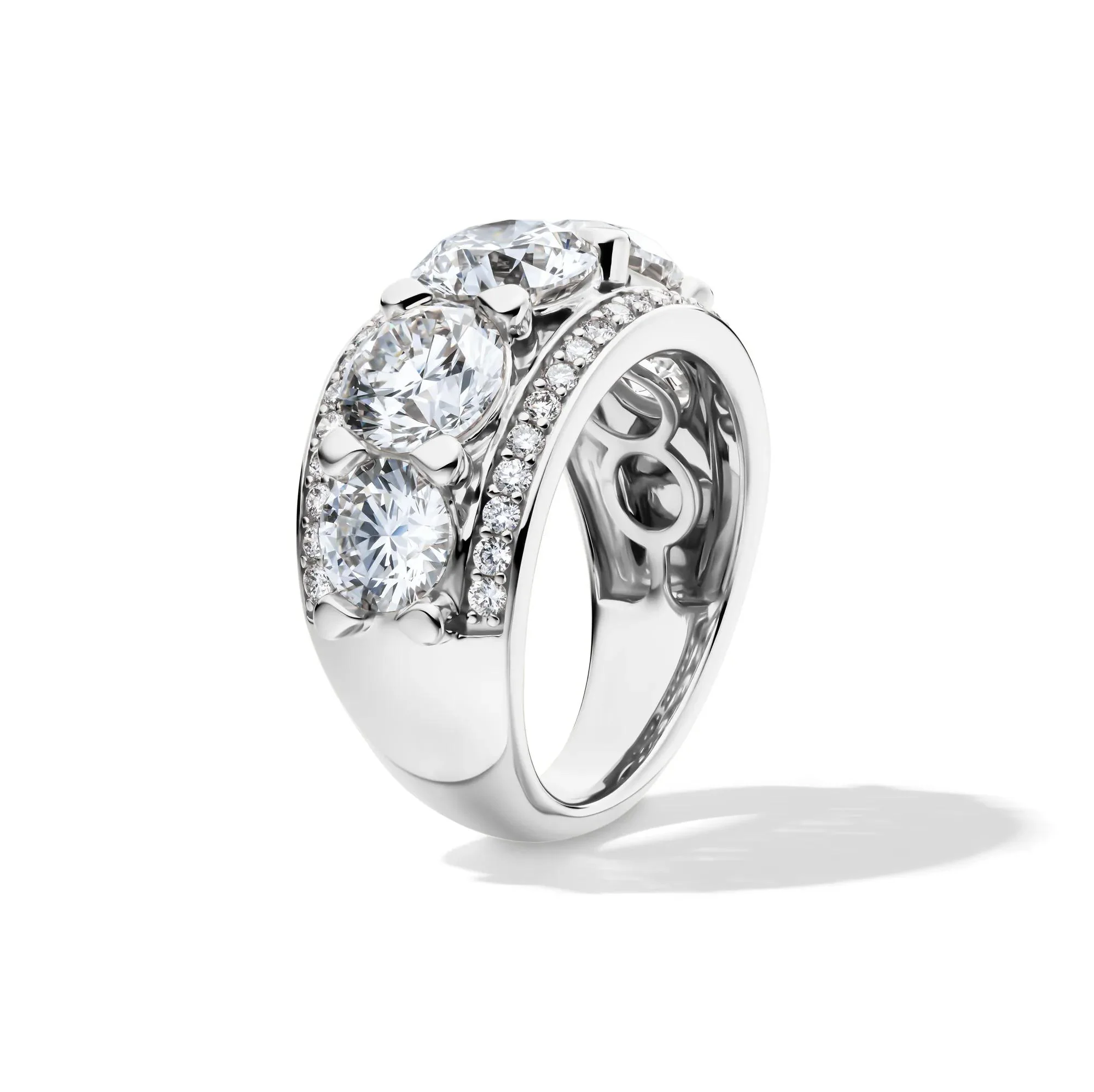 6 CT. Tw. Lab Grown Diamond Multi-Row Anniversary Band Ring 14K White Gold Size 7 - Image 3