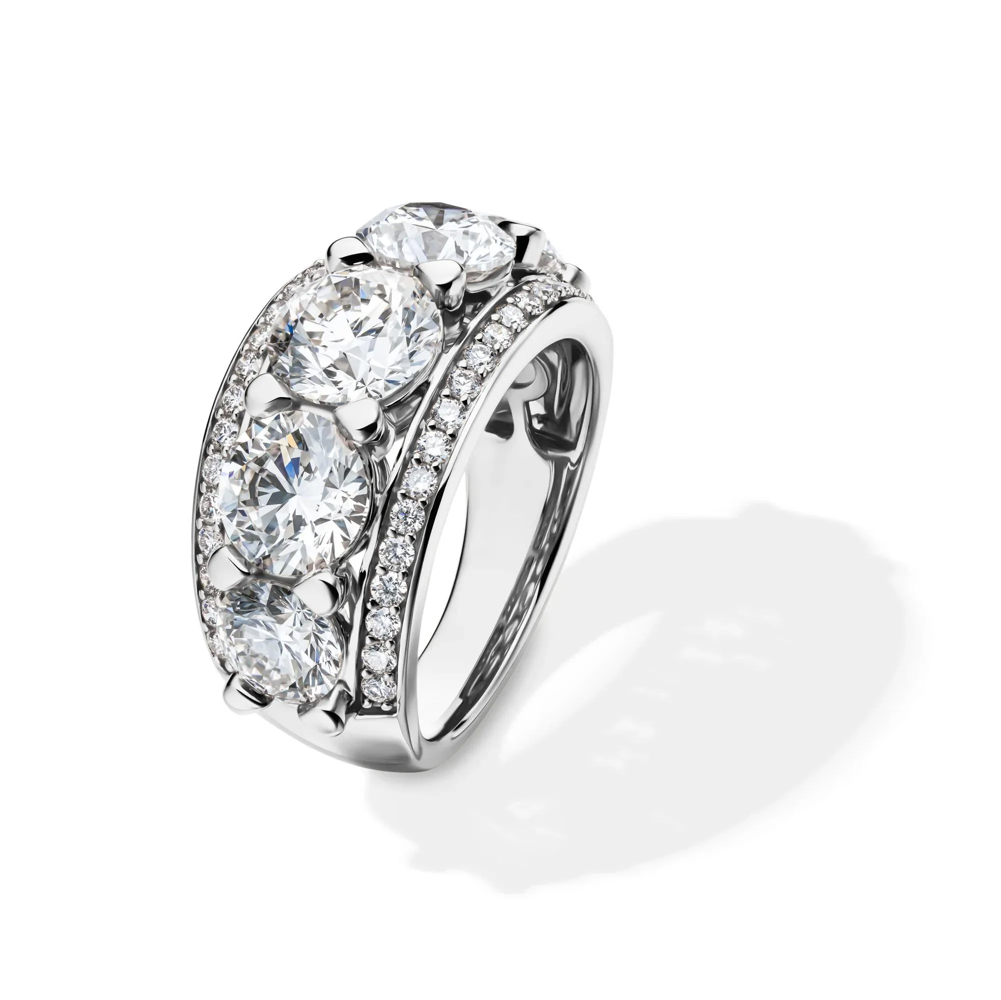 6 CT. Tw. Lab Grown Diamond Multi-Row Anniversary Band Ring 14K White Gold Size 7 - Image 4
